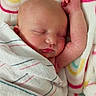 Serenity joined the competition — help win amazing prizes! newborn, baby, sleeping, blanket, striped_blanket, hospital, infant, peaceful, cute, soft, colorful, rainbow_pattern, wrapped, arm_up, skin, face, head, resting, child, portrait