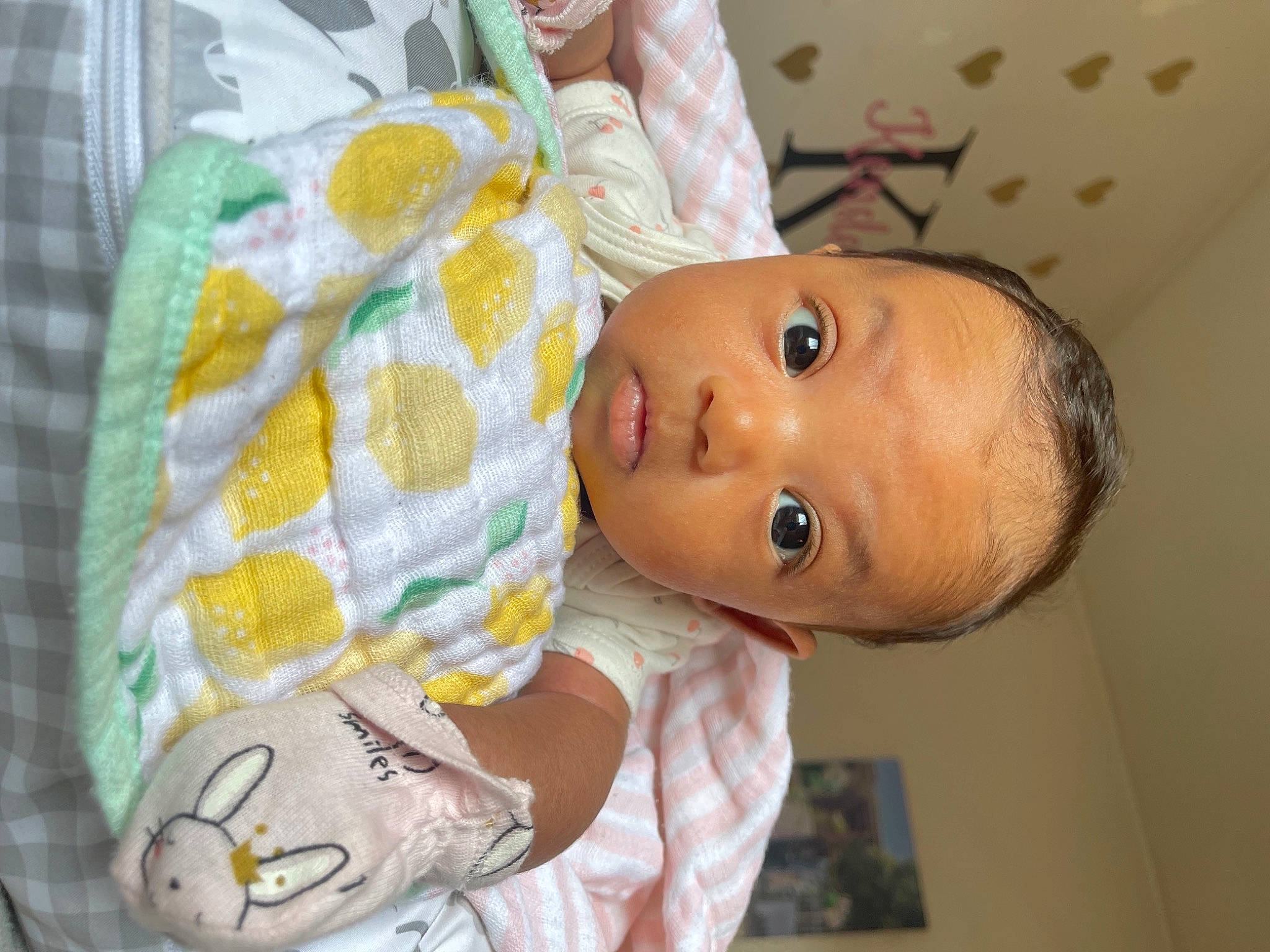 Kensley joined the competition — help win amazing prizes! baby, baby_products, baby_safety, baby_toddler_clothing, cheek, child, comfort, eyelash, happy, iris, linens, nose, person, room, skin, sleeve, smile, toddler, white