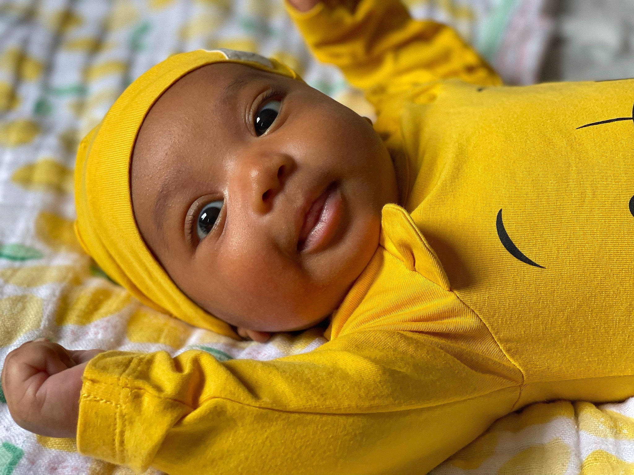 Kensley is registered to the contest to win money with this photo: baby, baby_toddler_clothing, cheek, chin, comfort, eye, eyebrow, face, happy, head, headgear, headwear, iris, lip, mouth, nose, person, product, skin, sleeve