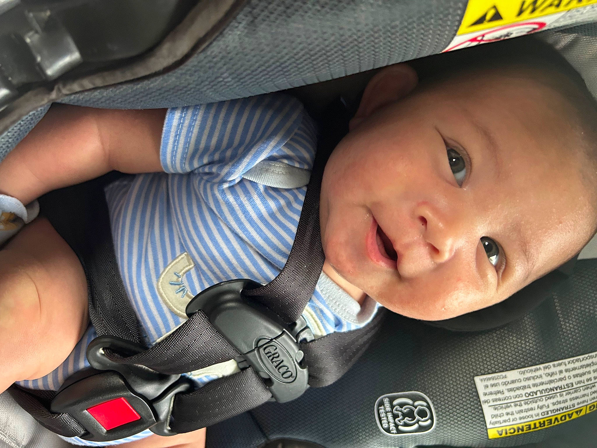 Atticus joined the competition — help win amazing prizes! auto_part, baby, baby_carriage, baby_in_car_seat, baby_products, car_seat, car_seat_cover, cheek, child, comfort, hat, head_restraint, motor_vehicle, nail, person, seat_belt, smile, steering_wheel, thumb, toddler