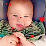 Jean-Pierre participe au concours pour gagner de l'argent avec cette photo : baby, blanket, blue_eyes, car_seat, child, clothing, cute, digital_effect, face, hands, happy, hearts, indoor, infant, love, portrait, seat, skin, smiling, toddler