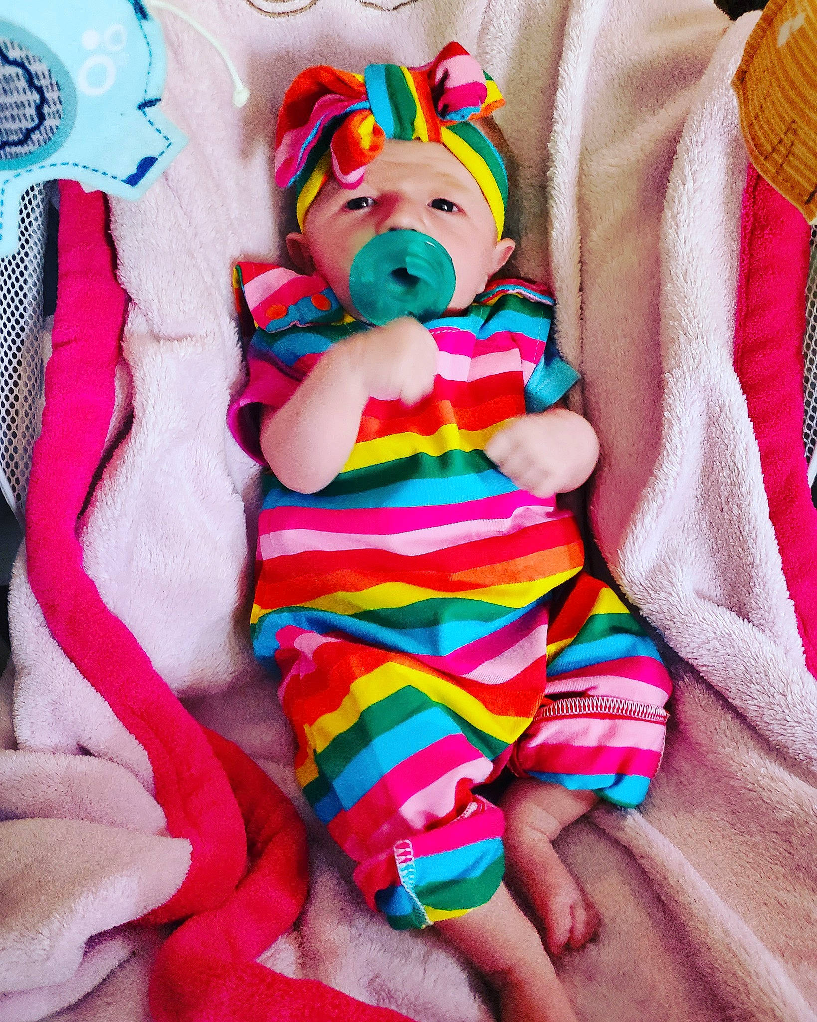 Judith joined the competition — help win amazing prizes! baby, baby_toddler_clothing, child, linens, person, pink, plush, product, stuffed_toy, textile, toddler, toy