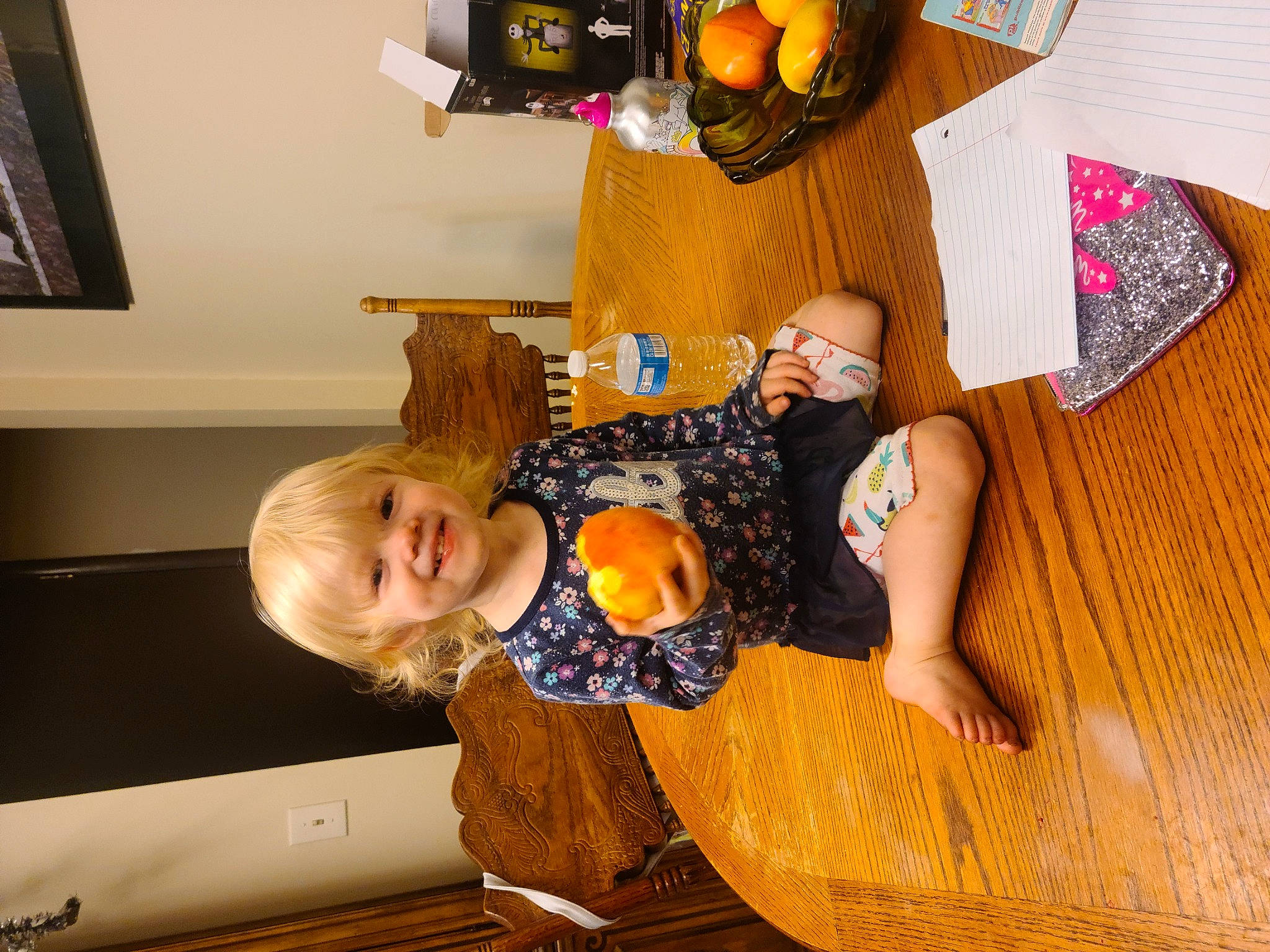 Ariel is registered to the contest to win money with this photo: child, fun, furniture, joy, person, play, room, toddler, wood, yellow