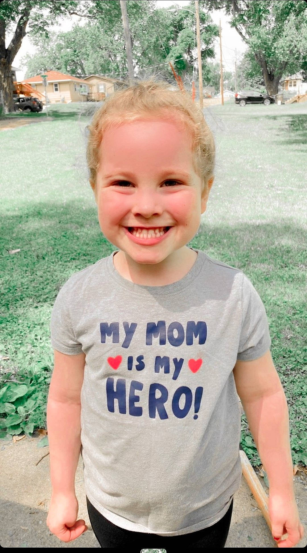 Karsyn joined the competition — help win amazing prizes! baby_toddler_clothing, child, chin, cool, electric_blue, face, fun, grass, happy, joy, leisure, neck, person, plant, public_space, sleeve, smile, summer, t_shirt, toddler