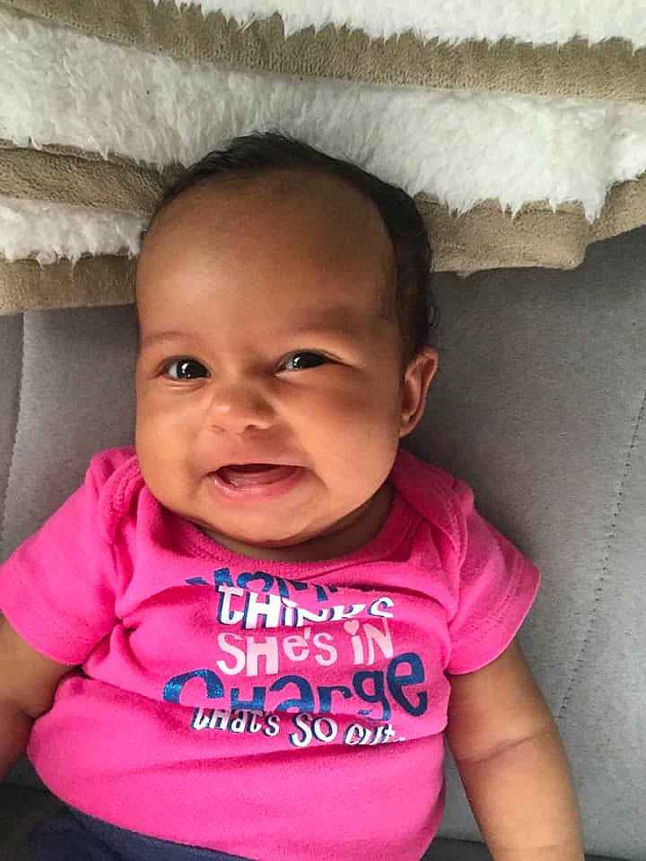 Jaylee joined the competition — help win amazing prizes! baby, cheek, child, chin, cool, eye, face, facial_expression, forehead, fun, head, lip, mouth, nose, people, person, pink, skin, smile, t_shirt