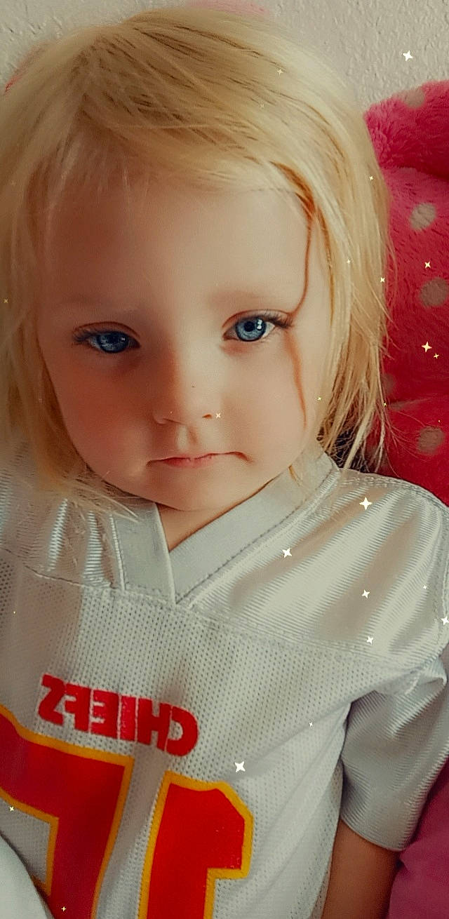Madelyn joined the competition — help win amazing prizes! baby_toddler_clothing, cheek, child, chin, ear, eye, eyebrow, eyelash, facial_expression, forehead, hair, hairstyle, happy, iris, lip, mouth, nose, person, skin, sleeve