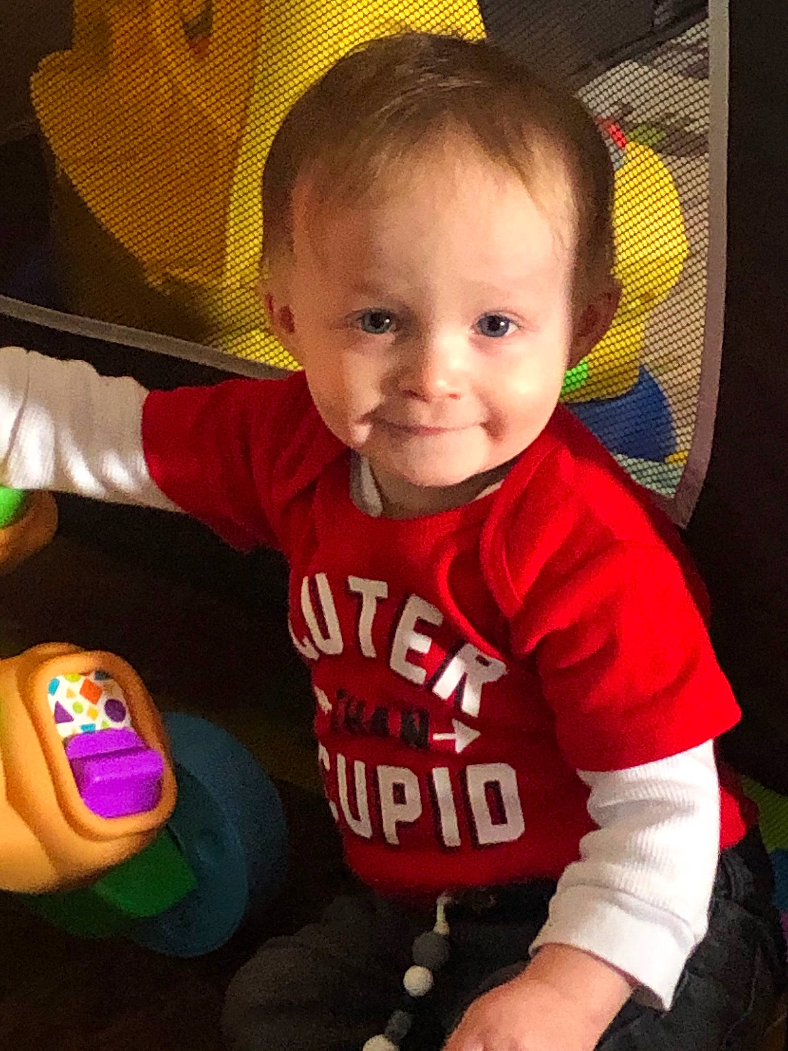 Donovyn joined the competition — help win amazing prizes! baby, baby_products, baby_toddler_clothing, cheek, child, cool, eye, fun, joy, person, play, product, skin, smile, t_shirt, toddler