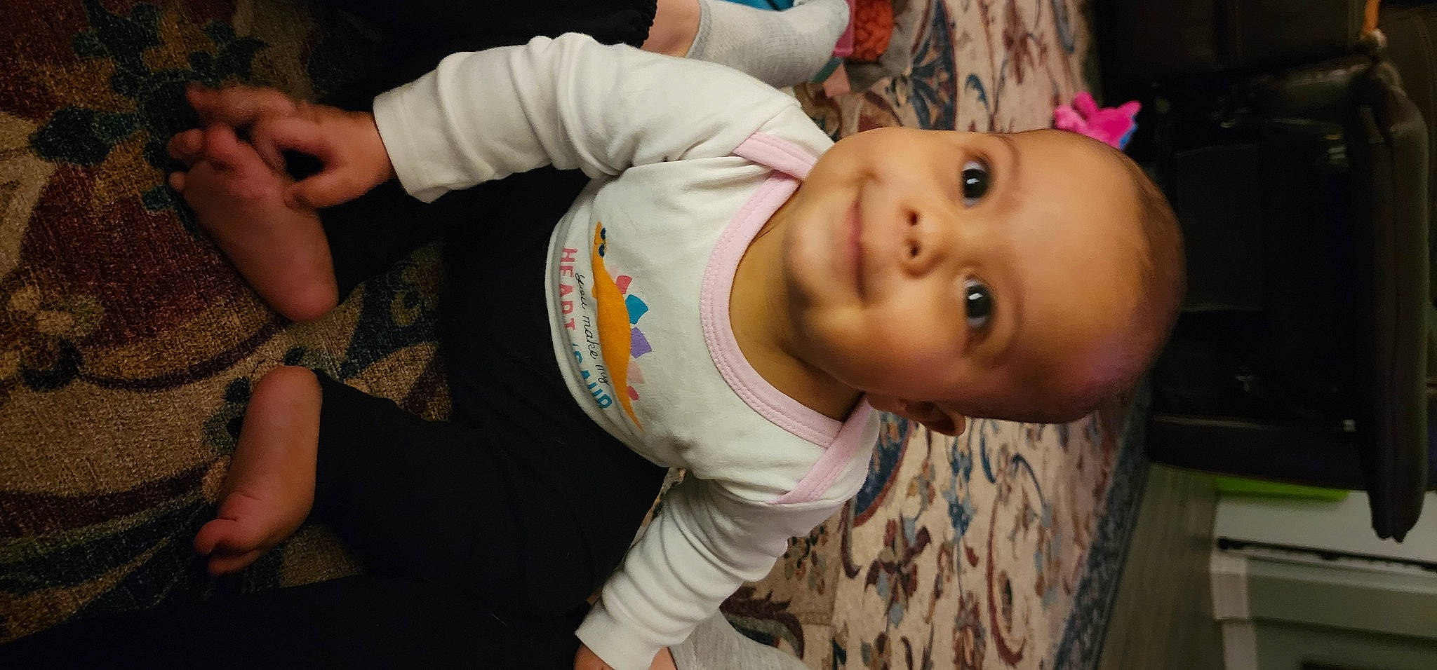 Emelia joined the competition — help win amazing prizes! abdomen, baby, baby_toddler_clothing, cheek, chest, child, elbow, fun, gesture, happy, joy, mouth, nose, person, sitting, skin, sleeve, smile, thigh, thumb