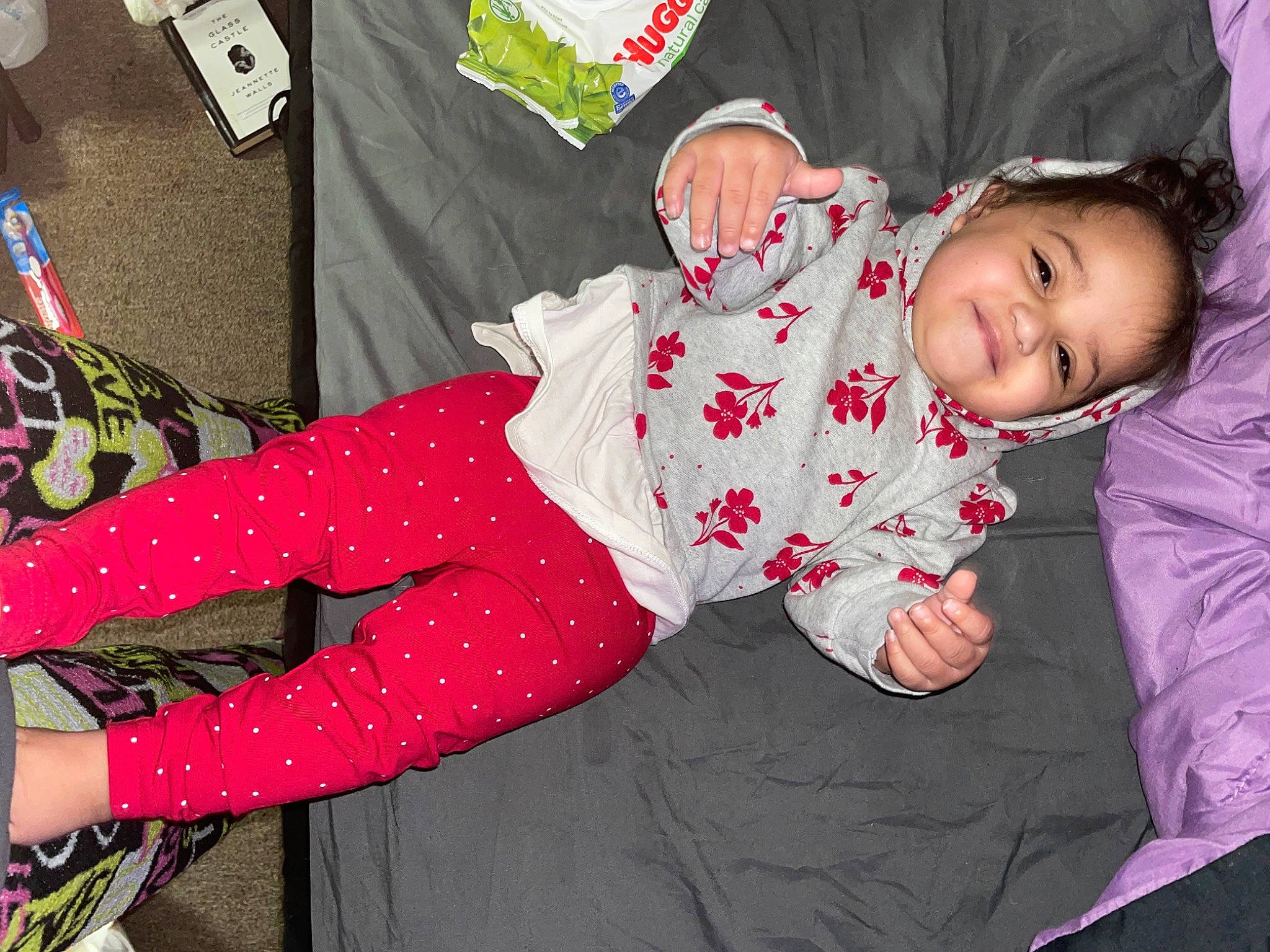 Bianca joined the competition — help win amazing prizes! baby, baby_toddler_clothing, carmine, child, comfort, design, event, fashion, happy, human_leg, joy, magenta, pattern, person, pink, plaid, sitting, sleeve, smile, textile