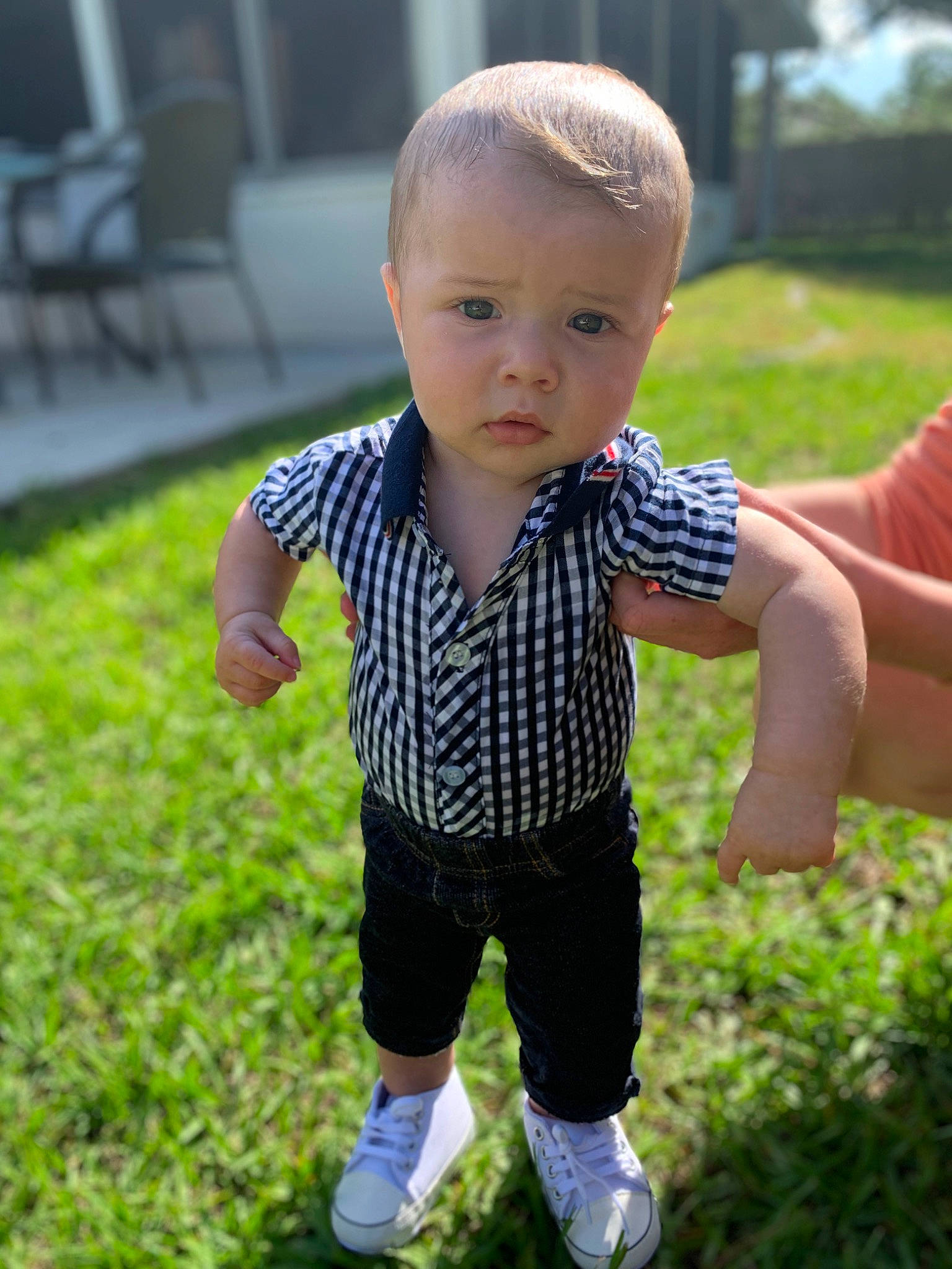 Cannon joined the competition — help win amazing prizes! baby, baby_toddler_clothing, cheek, child, face, fun, gesture, grass, grass_family, happy, head, iris, leaf, leisure, nose, people_in_nature, person, plant, skin, sleeve