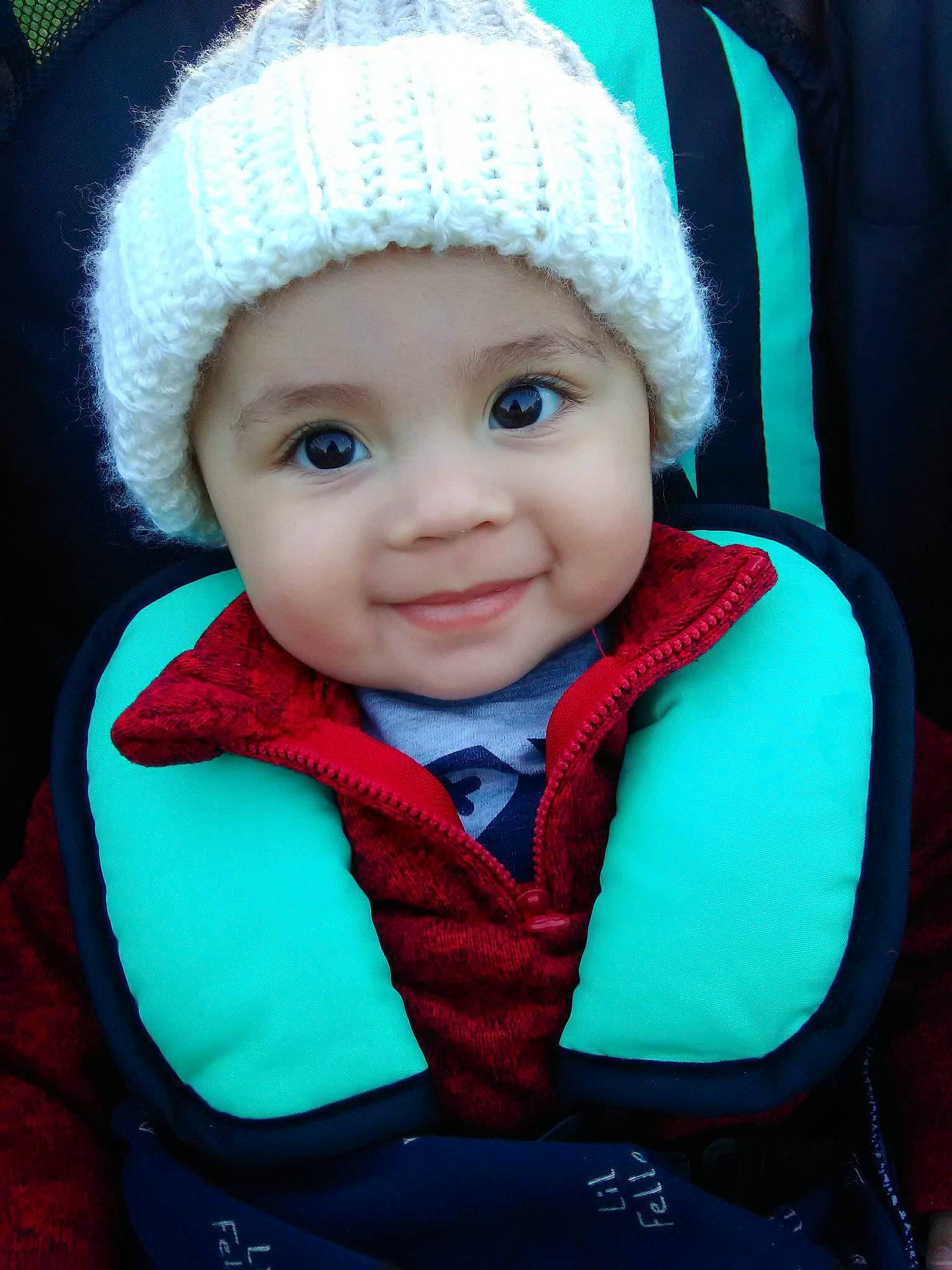 Kaleb joined the competition — help win amazing prizes! baby, beanie, bonnet, cap, cheek, child, face, hat, head, headgear, headwear, knit_cap, knitting, outerwear, person, skin, smile, toddler, wool