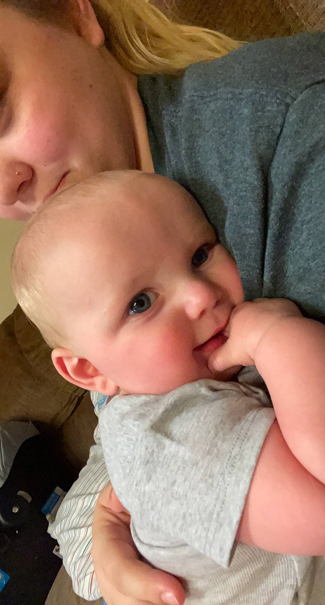 Colten is registered to the contest to win money with this photo: baby, baby_toddler_clothing, cheek, chin, comfort, eye, eyebrow, eyelash, finger, gesture, happy, head, interaction, iris, lip, mouth, neck, nose, person, skin