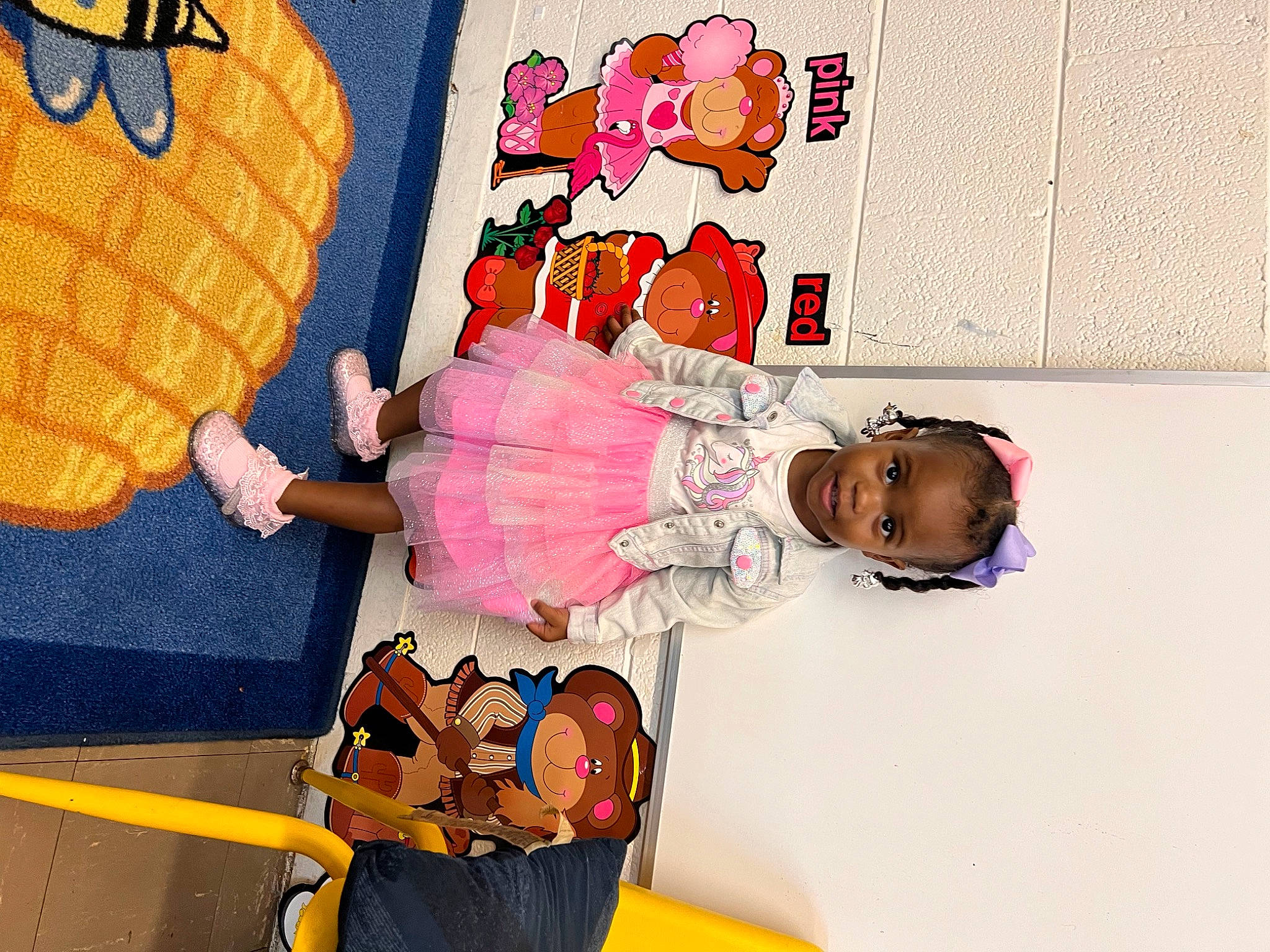 Novah joined the competition — help win amazing prizes! art, baby, baby_products, baby_toddler_clothing, child, fun, happy, linens, magenta, pattern, person, pink, room, stuffed_toy, toddler, visual_arts, yellow