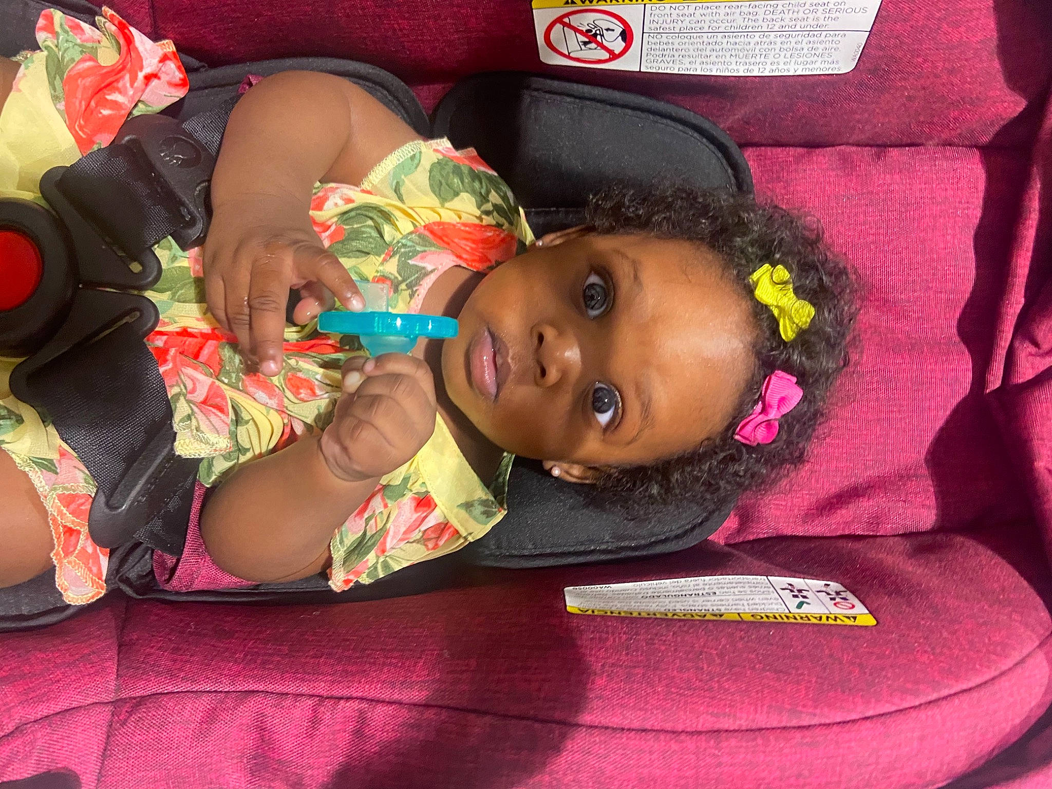 Zara joined the competition — help win amazing prizes! baby, baby_toddler_clothing, black_hair, cheek, child, comfort, cool, eye, face, fun, happy, head, lip, magenta, mouth, pattern, person, pink, skin, toddler