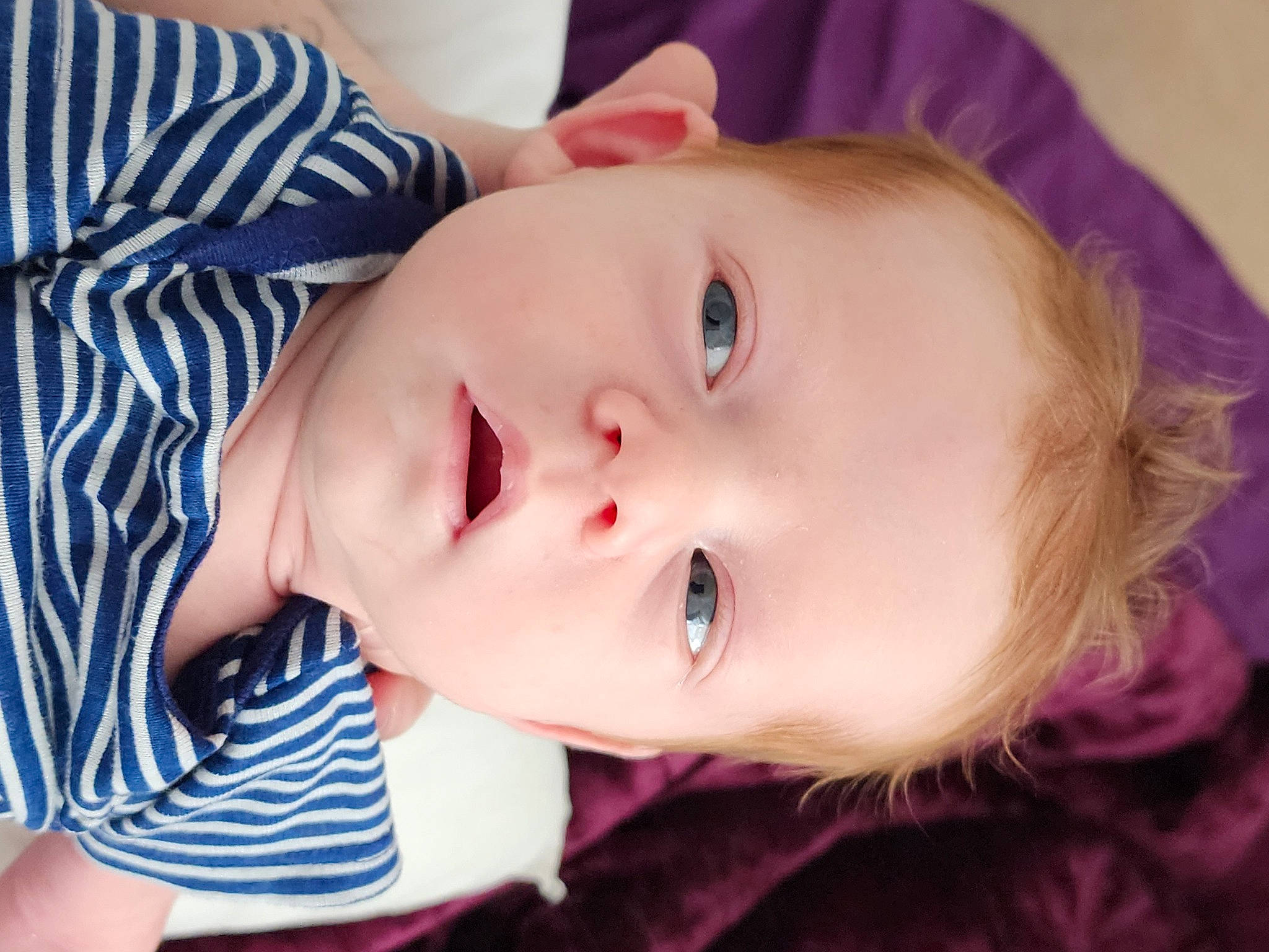 Ambrose joined the competition — help win amazing prizes! baby, baby_toddler_clothing, cheek, child, close_up, electric_blue, eyelash, happy, iris, lip, nose, pattern, person, portrait_photography, skin, sleeve, toddler