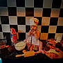baby, chef_hat, apron, whisk, baking, kitchen, flour, pastry, croissant, muffin, countertop, food, child, cute, indoor, cooking, dough, milk, strawberry, rolling_pin