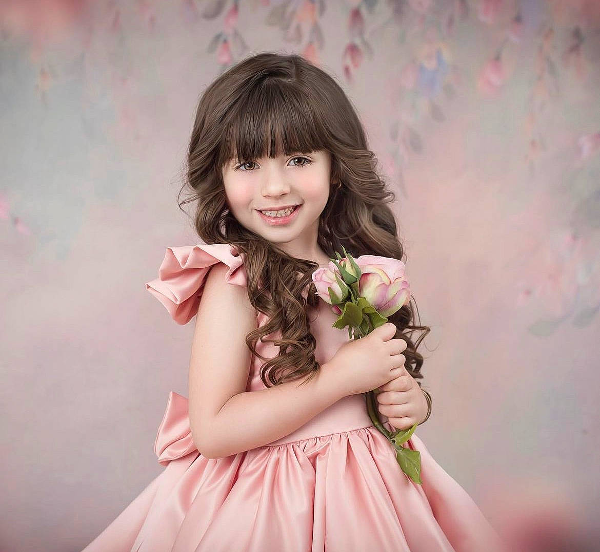 Hannah joined the competition — help win amazing prizes! bangs, beauty, bouquet, brown_hair, day_dress, dress, flash_photography, flower, flower_arranging, flowering_plant, grass, hair, happy, joy, long_hair, people_in_nature, person, petal, pink, plant