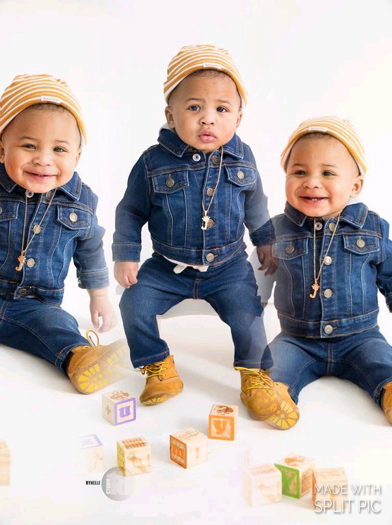 Juelz is registered to the contest to win money with this photo: baby, baby_toddler_clothing, cap, child, clothing, denim, face, fashion_accessory, fun, happy, jeans, joy, mammal, person, product, sharing, sitting, skin, sleeve, smile