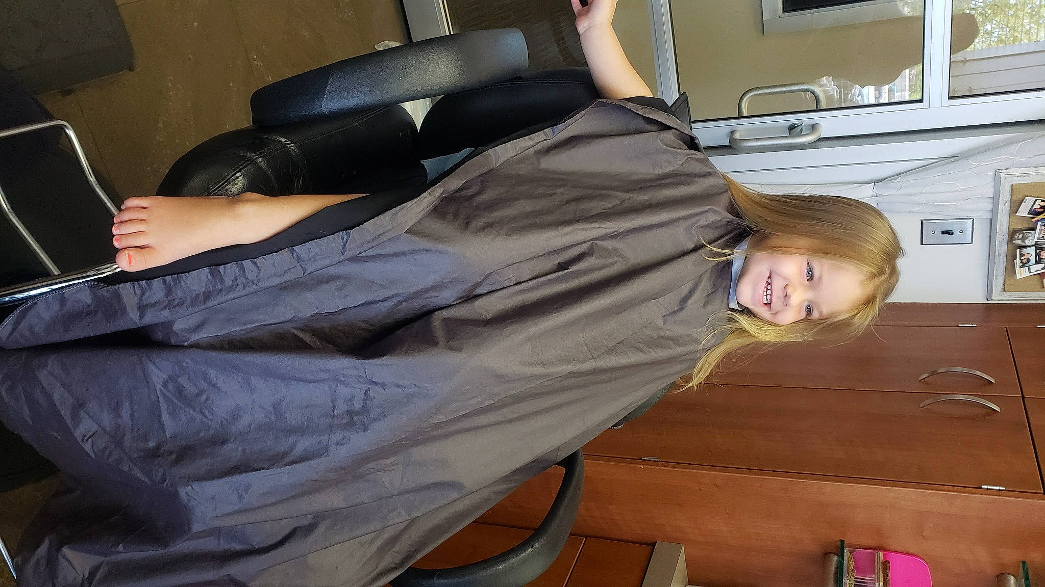 Mylie joined the competition — help win amazing prizes! automotive_exterior, comfort, couch, elbow, fun, human_leg, joint, joy, knee, leg, linens, luxury_vehicle, person, room, sitting, sportswear, suit, t_shirt, thigh, vehicle_door