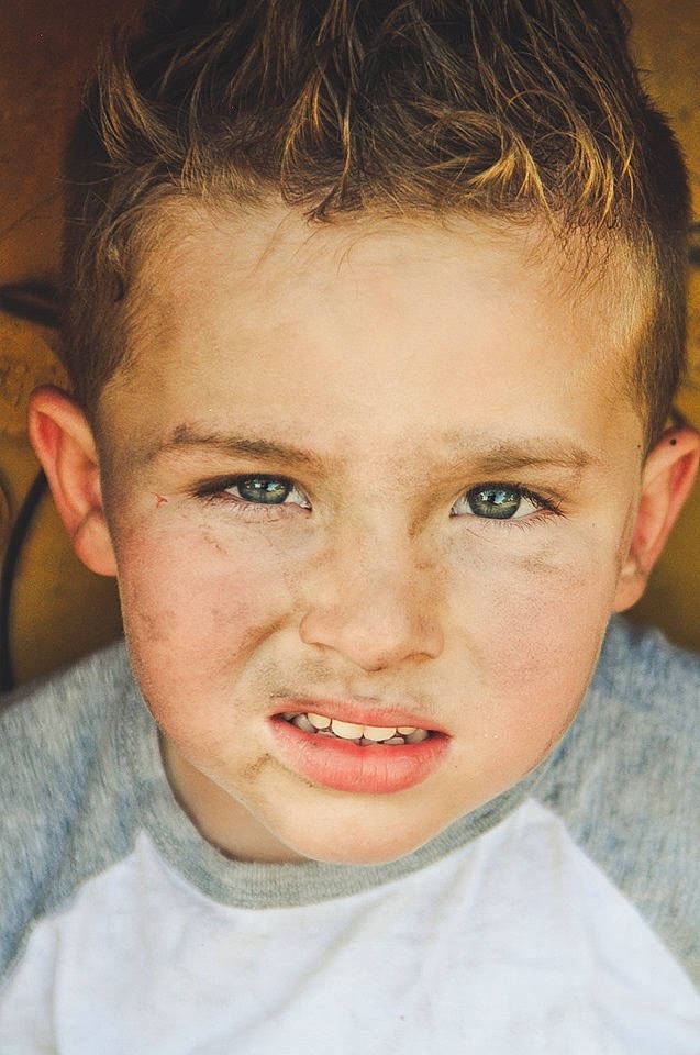 Korbin is registered to the contest to win money with this photo: cheek, child, chin, close_up, ear, eye, eyebrow, face, facial_expression, forehead, hair, hairstyle, head, jaw, lip, male, nose, organ, person, skin