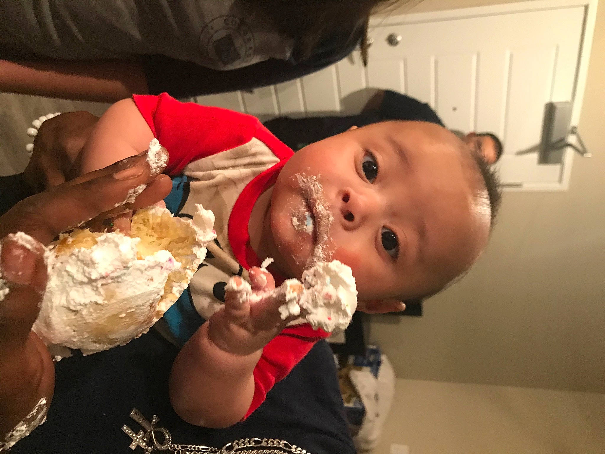 Demetrius joined the competition — help win amazing prizes! baby, blurred, chair, child, comfort_food, cuisine, dish, eating, event, fast_food, finger_food, food, food_craving, fun, hand, happy, junk_food, mouth, party, person
