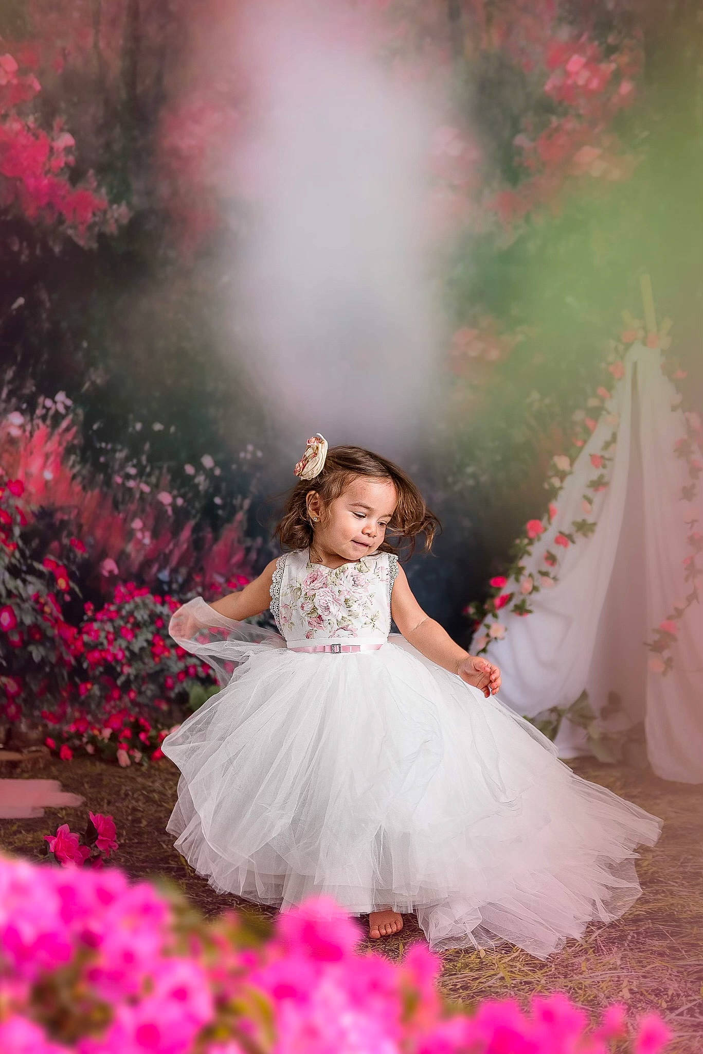 Melanie joined the competition — help win amazing prizes! botany, dress, flash_photography, flower, grass, hair, happy, head, leaf, lighting, magenta, nature, people, people_in_nature, person, petal, photograph, pink, plant, red