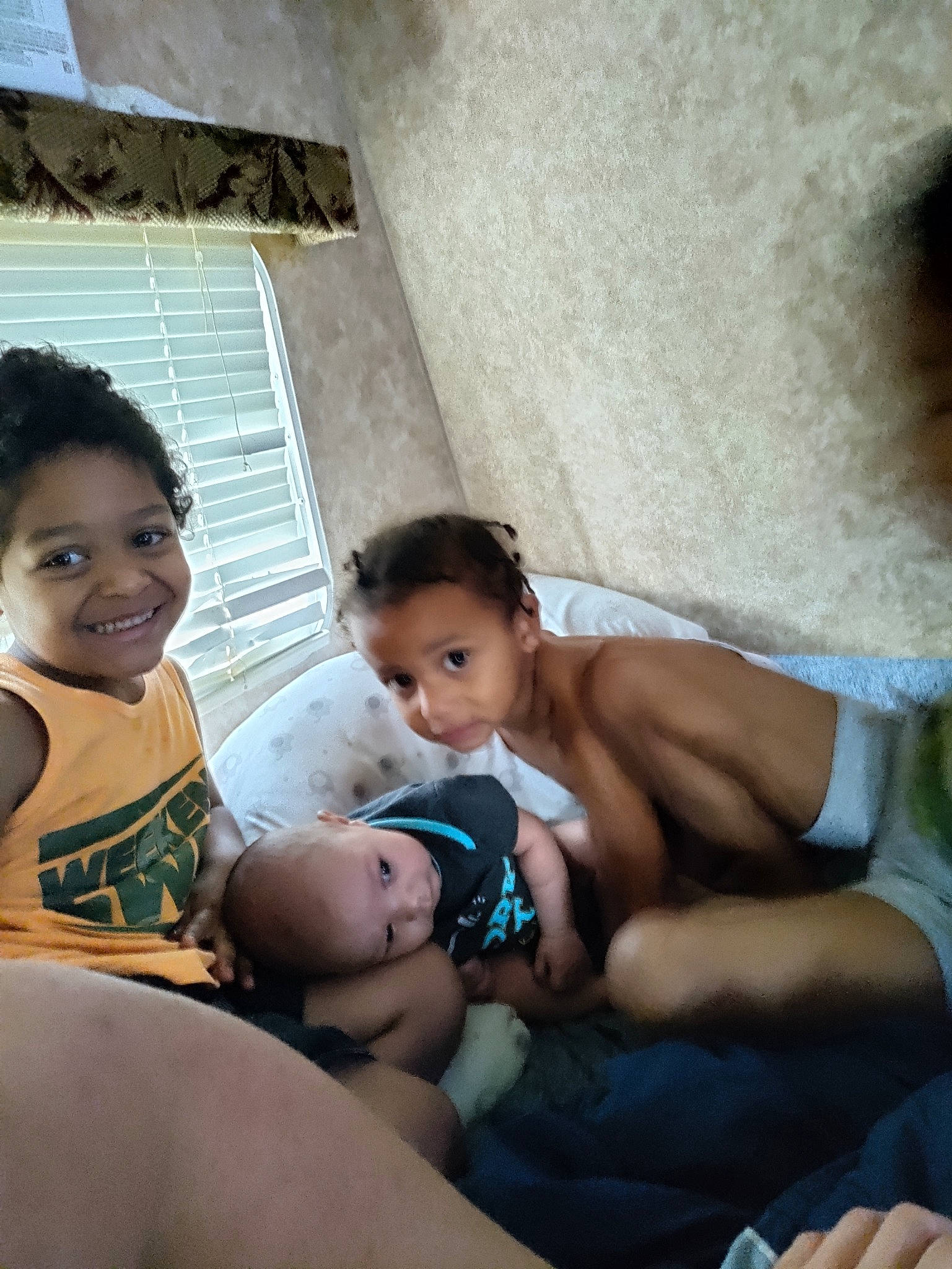 Manny joined the competition — help win amazing prizes! abdomen, baby, barechested, black_hair, chest, comfort, eye, facial_expression, happy, human_body, joy, leg, mouth, muscle, person, shorts, shoulder, skin, stomach, thigh