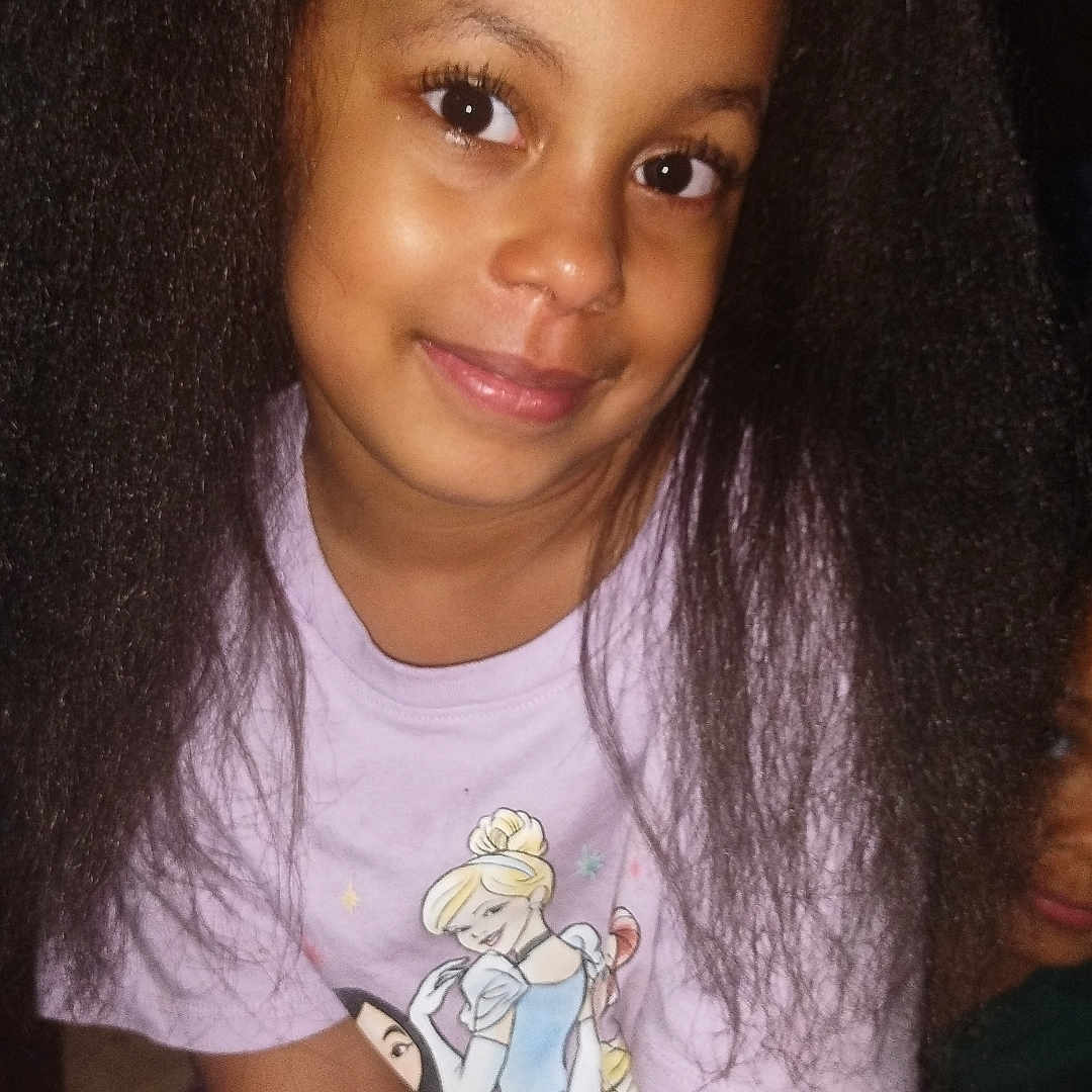 Trinity-Reign joined the competition — help win amazing prizes! casual, child, childhood, clothing, cute, expression, face, fashion, girl, hair, happy, indoor, long_hair, people, person, portrait, princess, smiling, tshirt, young