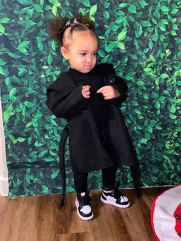 Bailee joined the competition — help win amazing prizes! baby, baby_toddler_clothing, child, flooring, formal_wear, fun, grass, green, magenta, pattern, person, plant, sitting, sleeve, standing, suit, t_shirt, textile, toddler, wood