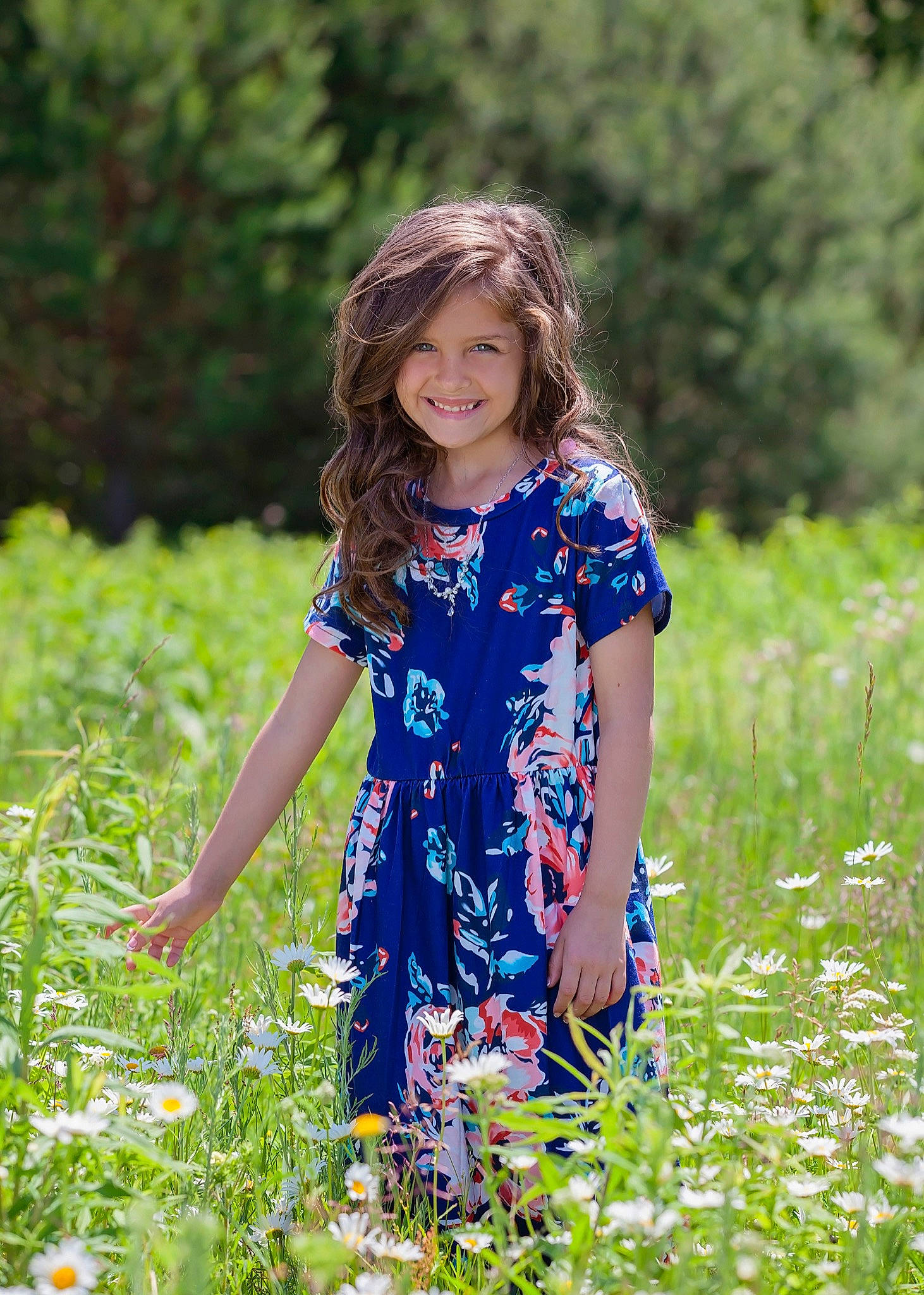 Myah joined the competition — help win amazing prizes! agriculture, botany, day_dress, dress, electric_blue, flower, fun, grass, grass_family, grassland, groundcover, happy, joy, meadow, one_piece_garment, people_in_nature, person, plant, smile, summer