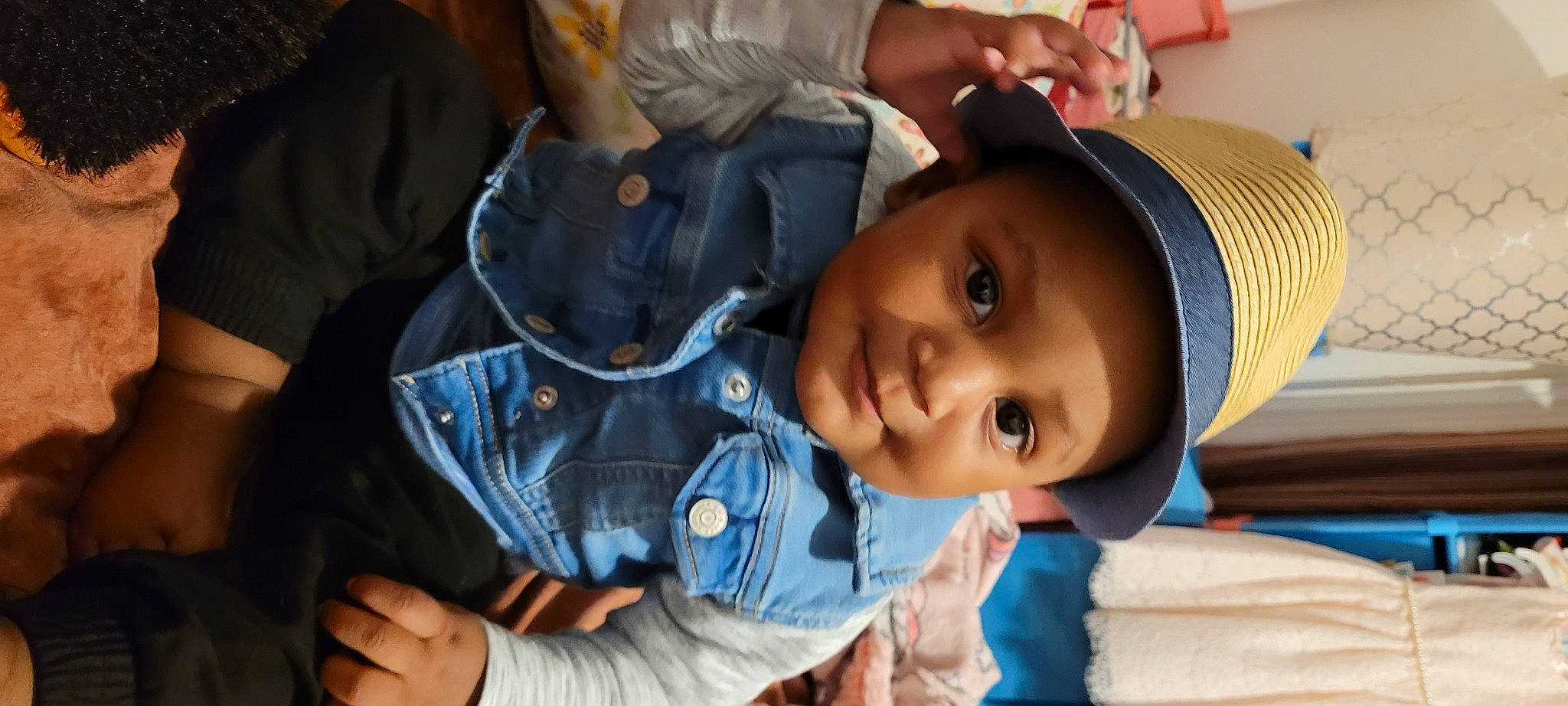 Khai is registered to the contest to win money with this photo: baby, black_hair, cap, cheek, chin, comfort, eyebrow, eyelash, hairstyle, happy, hat, headgear, headwear, iris, joy, lip, mouth, nose, person, skin