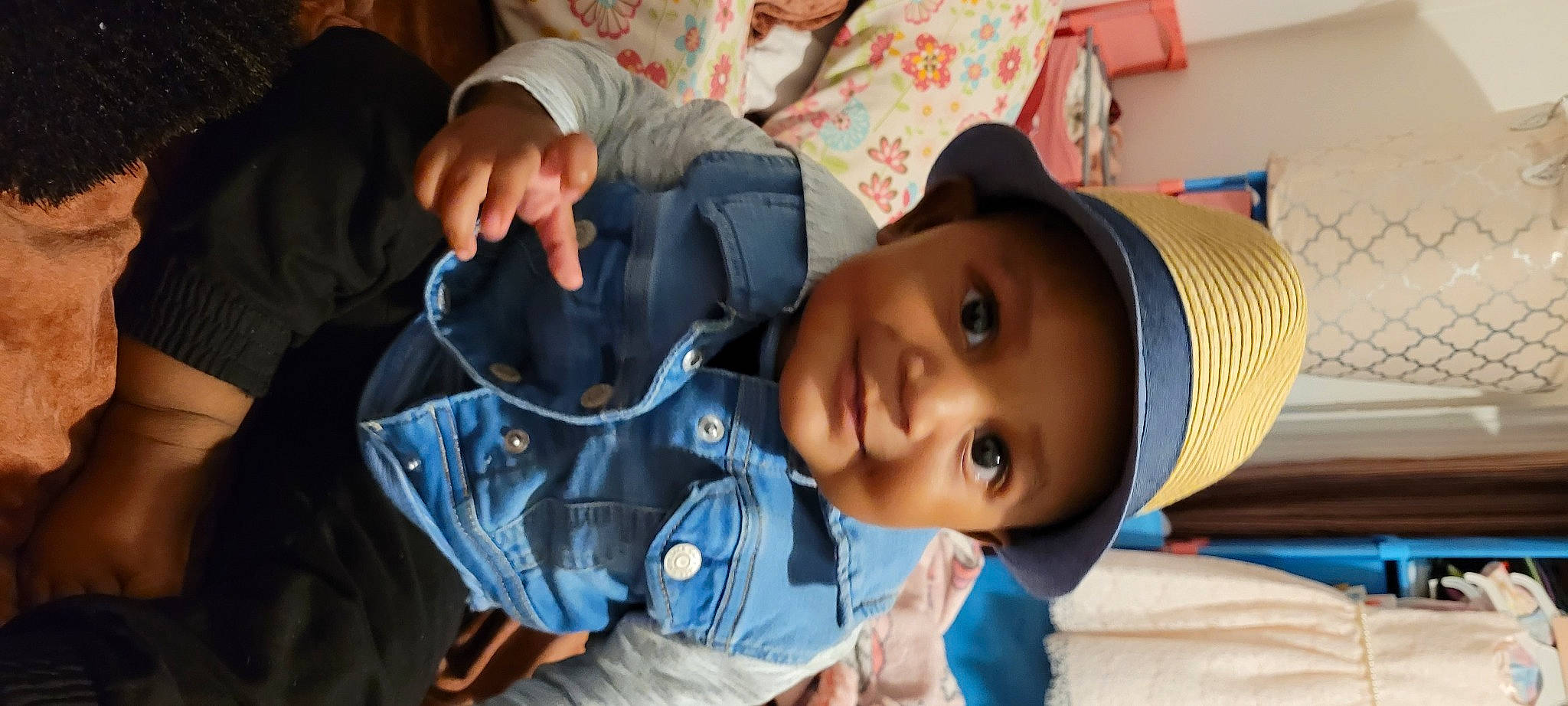 Khai is registered to the contest to win money with this photo: baby, cap, cheek, child, chin, comfort, cool, electric_blue, eye, fun, happy, hat, headwear, joy, leisure, mouth, nose, person, skin, sleeve