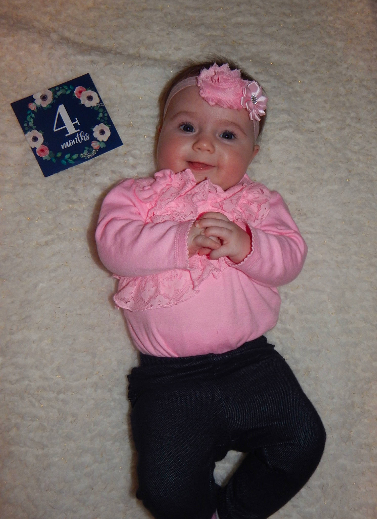 Alivia joined the competition — help win amazing prizes! baby, baby_toddler_clothing, cheek, child, person, pink, toddler