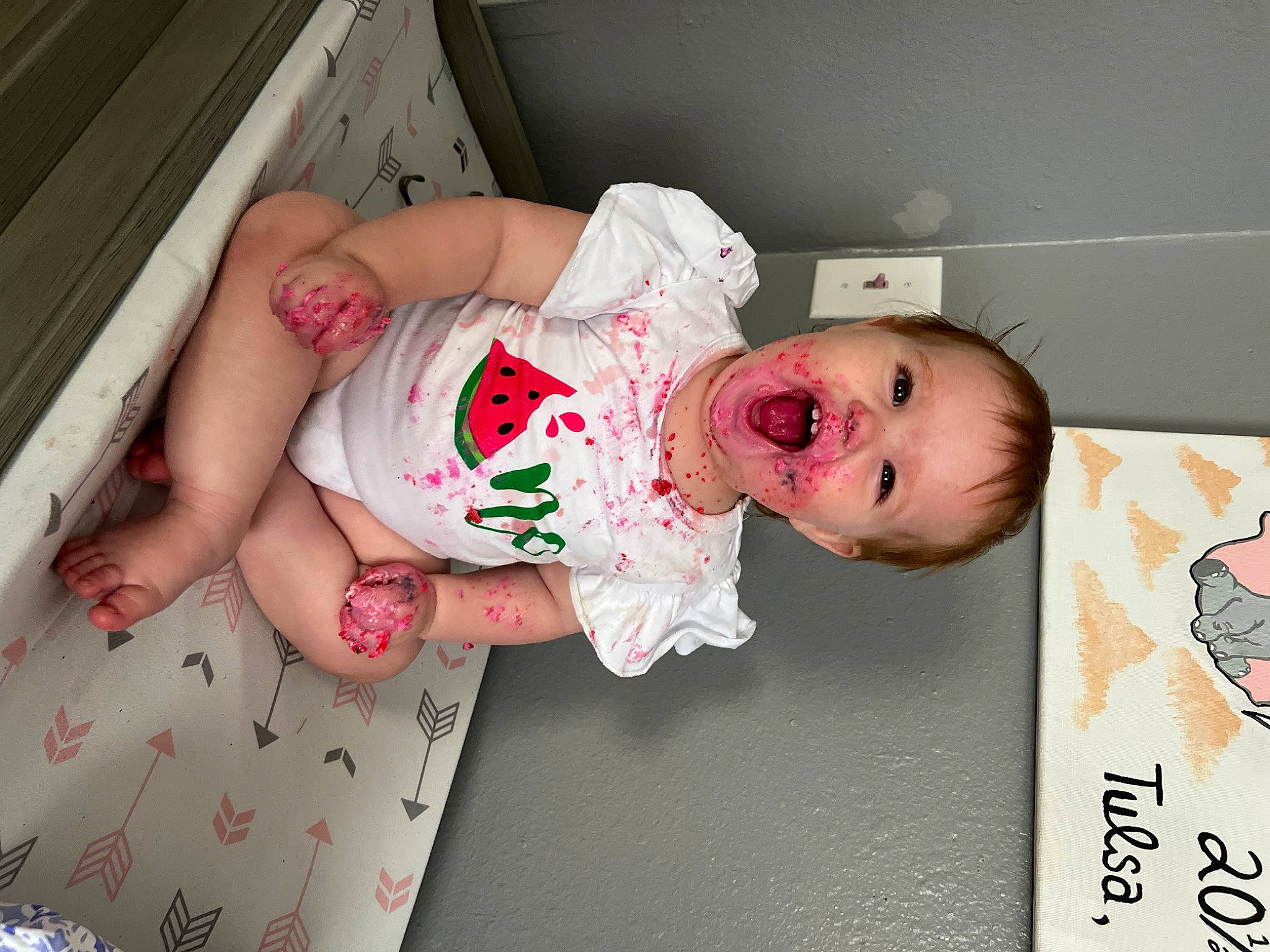 Georgia joined the competition — help win amazing prizes! arm, baby, baby_products, baby_safety, baby_toddler_clothing, child, comfort, dress, flesh, foot, happy, human_leg, linens, pattern, person, pink, product, room, skin, smile