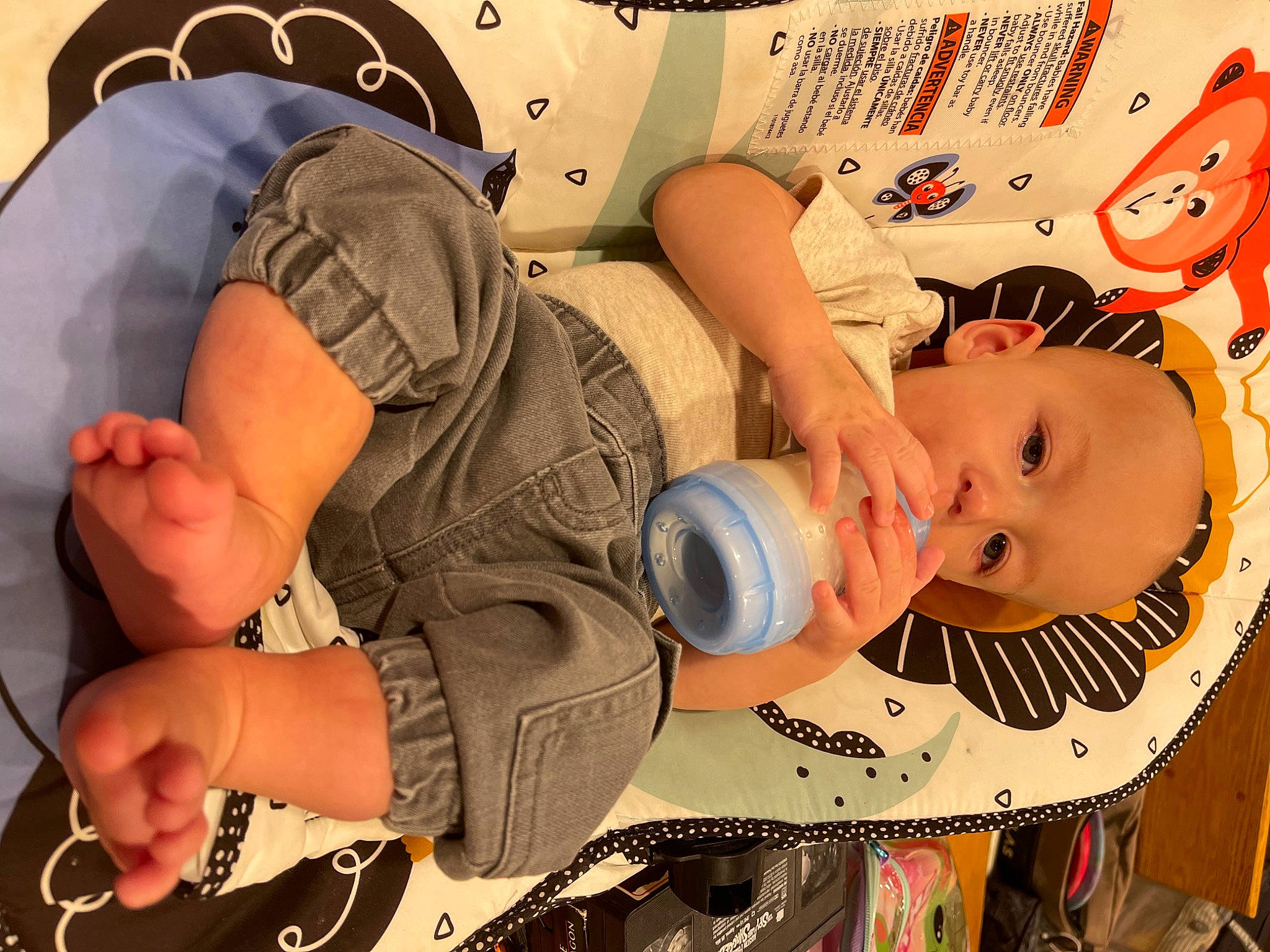 Clayton joined the competition — help win amazing prizes! baby, baby_toddler_clothing, cheek, child, comfort, eyelash, facial_expression, finger, gesture, hand, hat, headgear, mouth, nail, pattern, person, sleeve, tableware, thumb, toddler