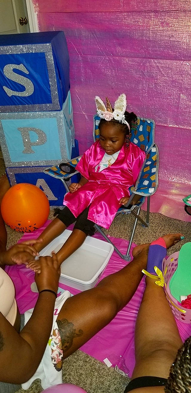 Raegan joined the competition — help win amazing prizes! arm, balloon, child, design, event, fun, happy, hat, human_leg, lap, leg, leisure, magenta, party_supply, person, pink, purple, shorts, t_shirt, textile