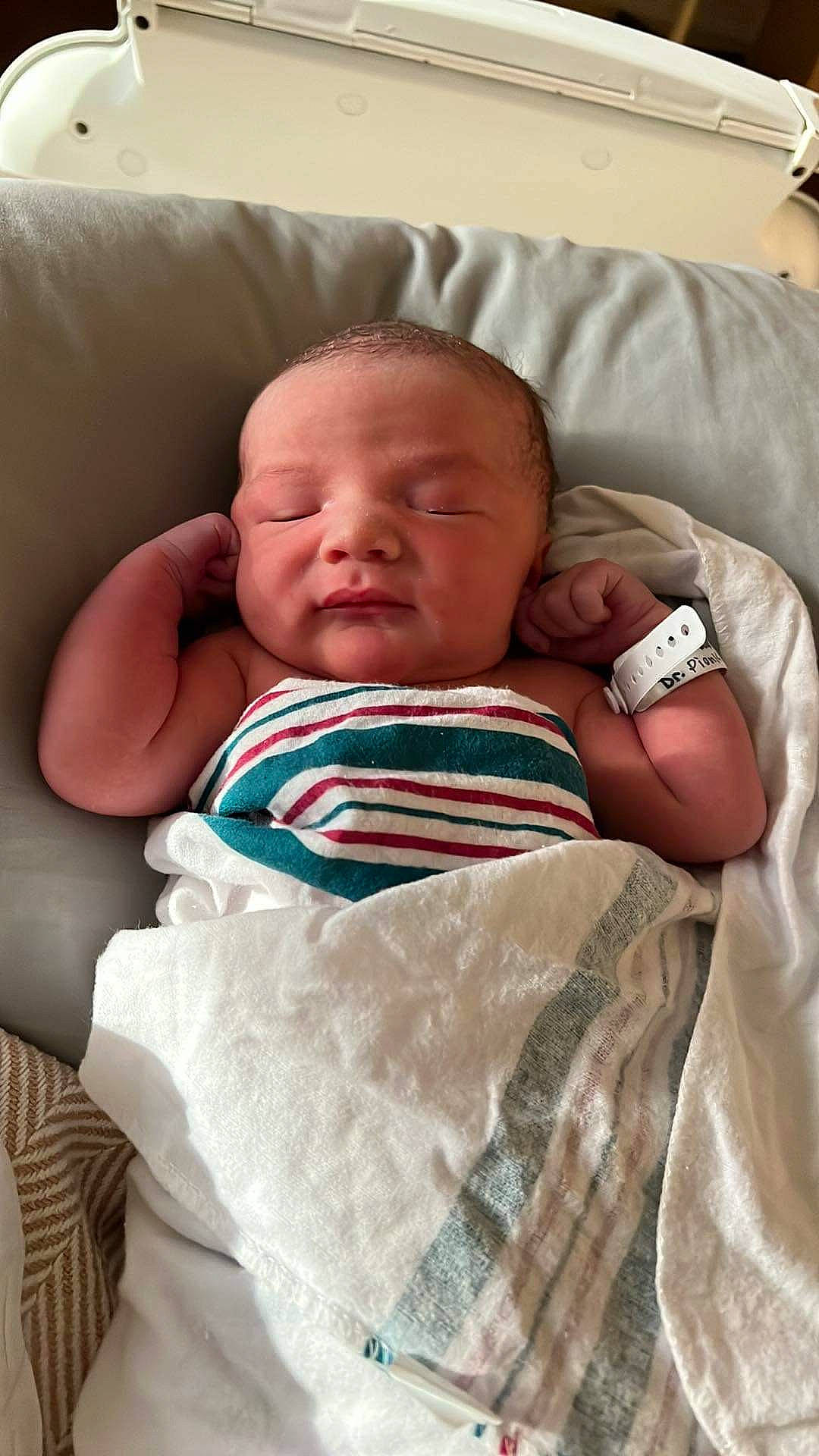 Hudson is registered to the contest to win money with this photo: baby, baby_products, baby_sleeping, baby_toddler_clothing, bedding, bedtime, cheek, child, childbirth, comfort, eye, finger, linens, mouth, nap, person, room, skin, sleep, textile