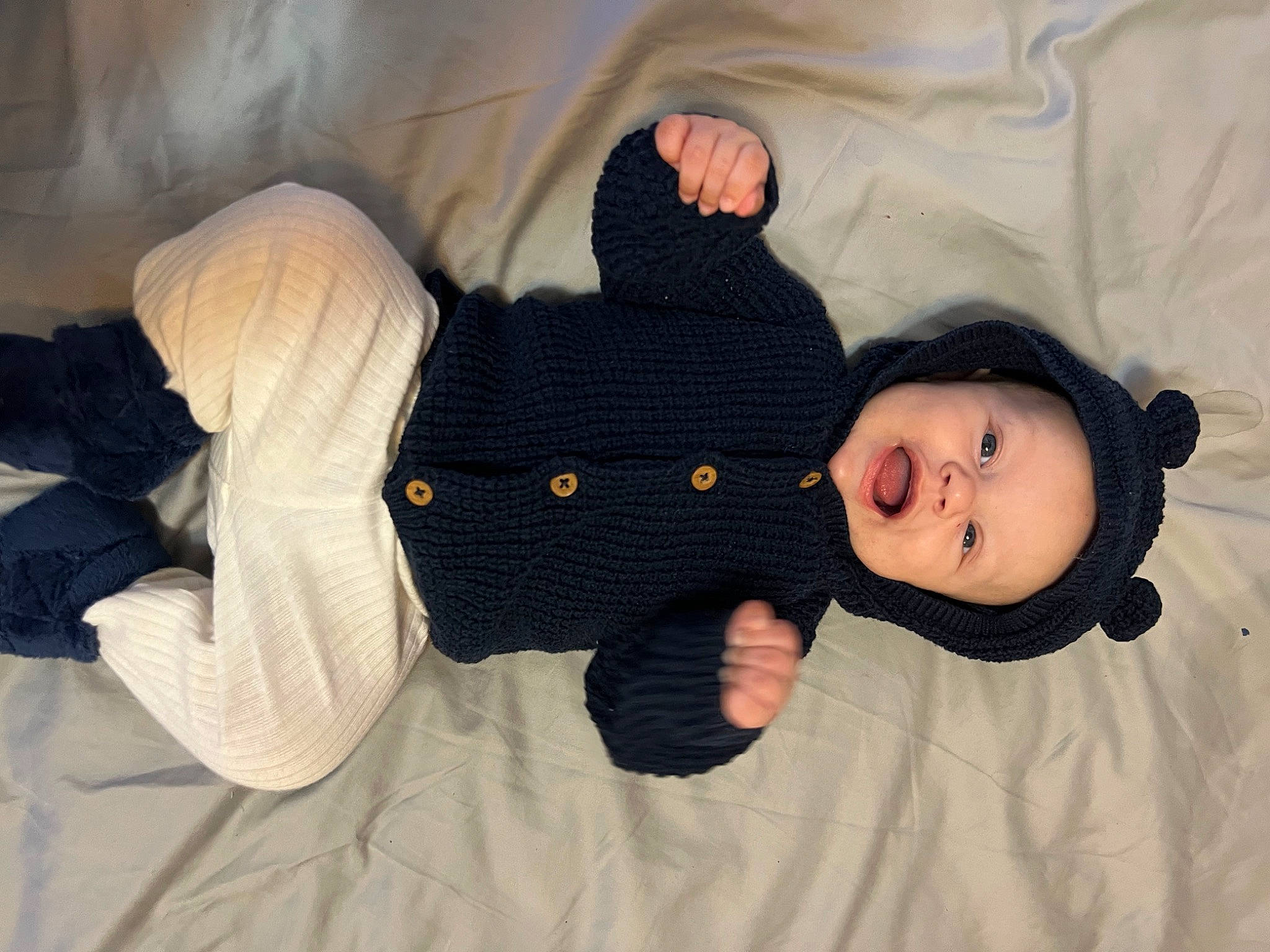 Davis joined the competition — help win amazing prizes! baby, baby_products, baby_toddler_clothing, cheek, child, comfort, finger, gesture, headwear, lap, linens, mammal, pattern, person, room, skin, sleeve, textile, thumb, toddler