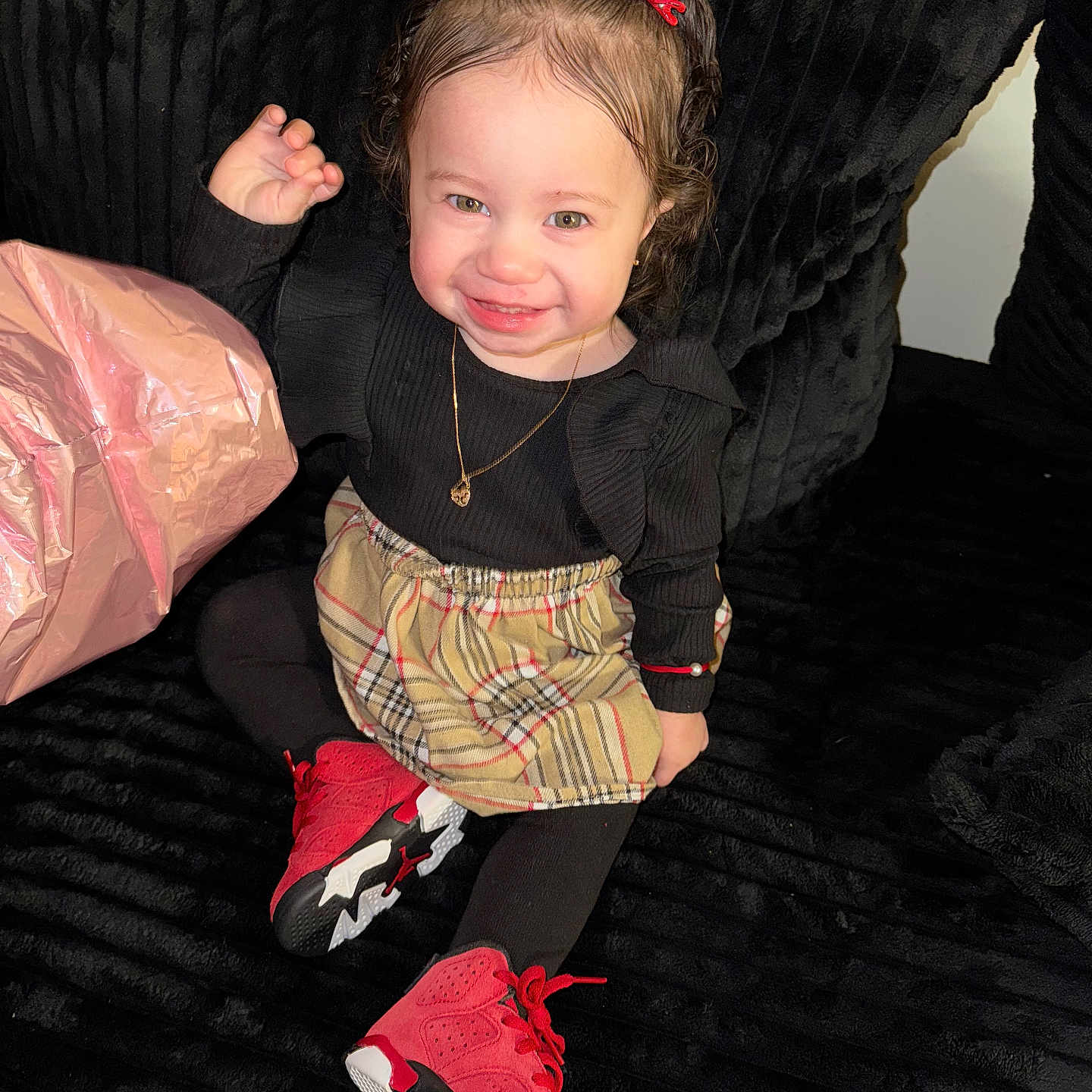 Leiliani joined the competition — help win amazing prizes! accessories, bodypart, child, clothing, couch, face, female, finger, footwear, girl, hand, head, jewelry, necklace, person, photography, portrait, shoe, shorts, sneaker