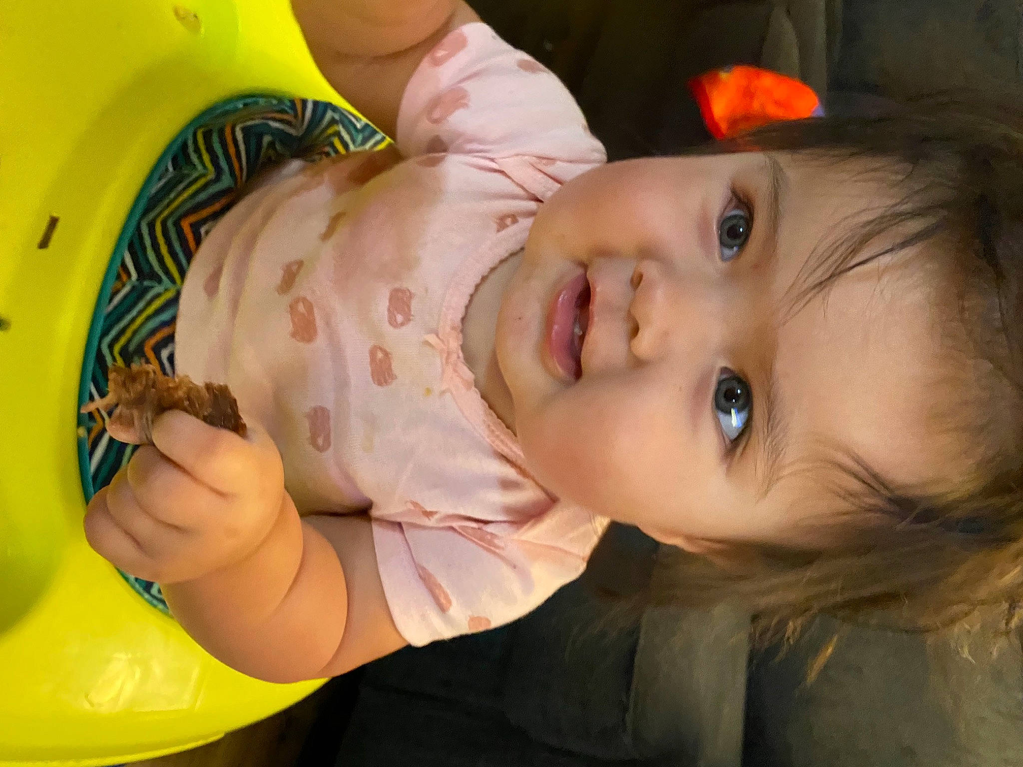 Sky is registered to the contest to win money with this photo: baby, baby_products, baby_toddler_clothing, cheek, child, eyelash, facial_expression, fun, grass, happy, head, iris, lip, mouth, nose, person, plant, skin, smile, toddler