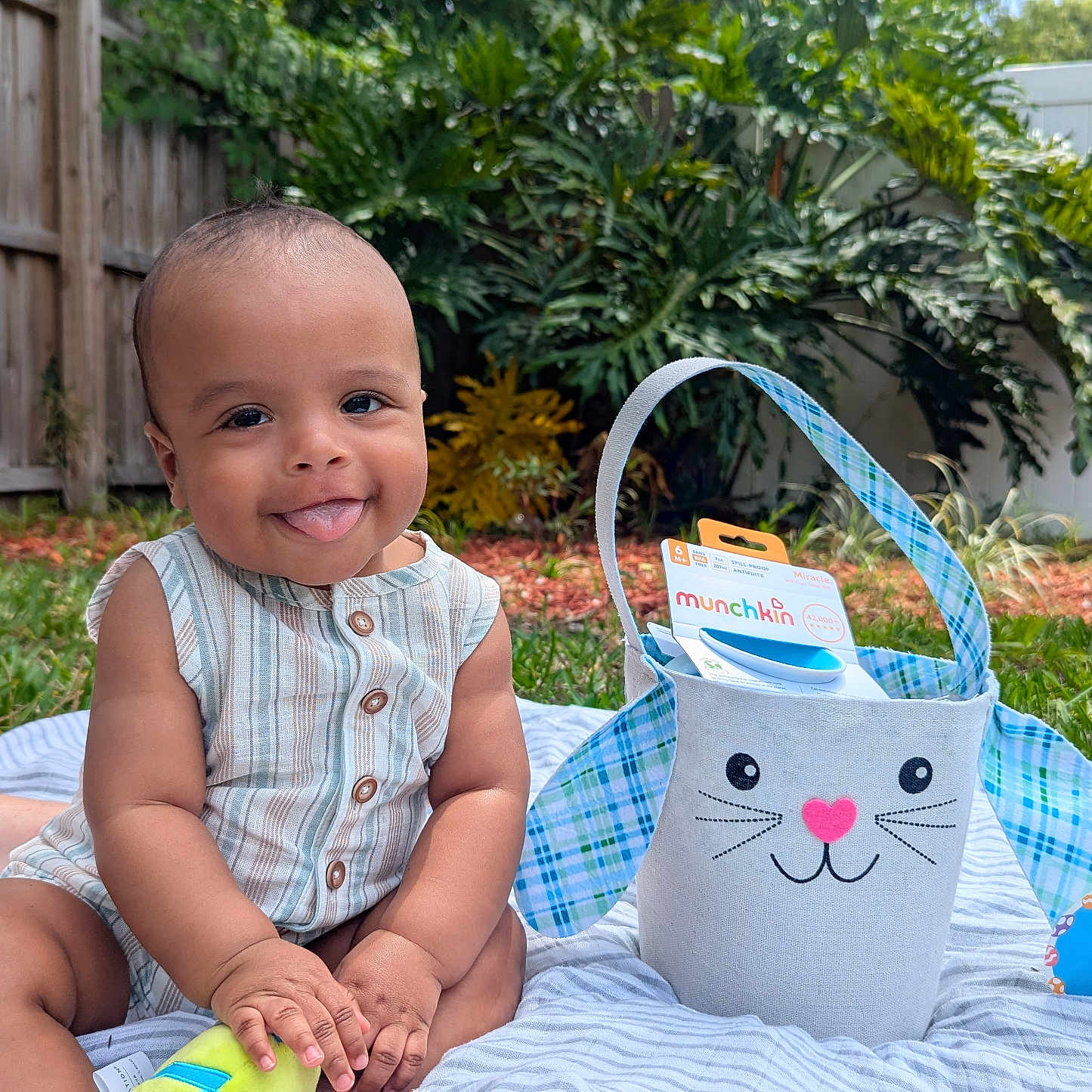 Liam joined the competition — help win amazing prizes! accessories, baby, backyard, bag, face, fun, grass, handbag, head, homedecor, leisureactivities, nature, outdoors, person, photography, picnic, plant, portrait, summer, yard