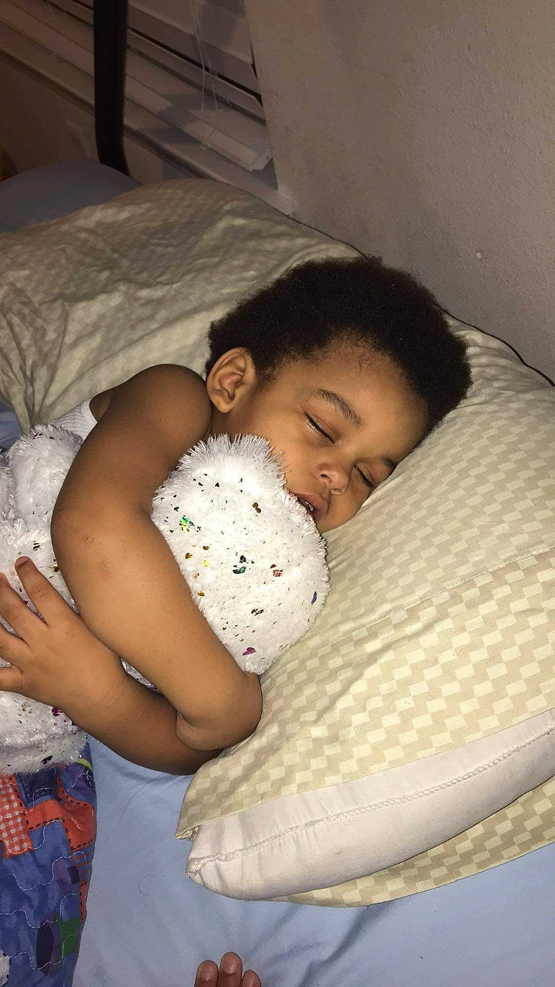 Davon joined the competition — help win amazing prizes! abdomen, baby, bedtime, birth, child, comfort, nap, person, pillow, sleep