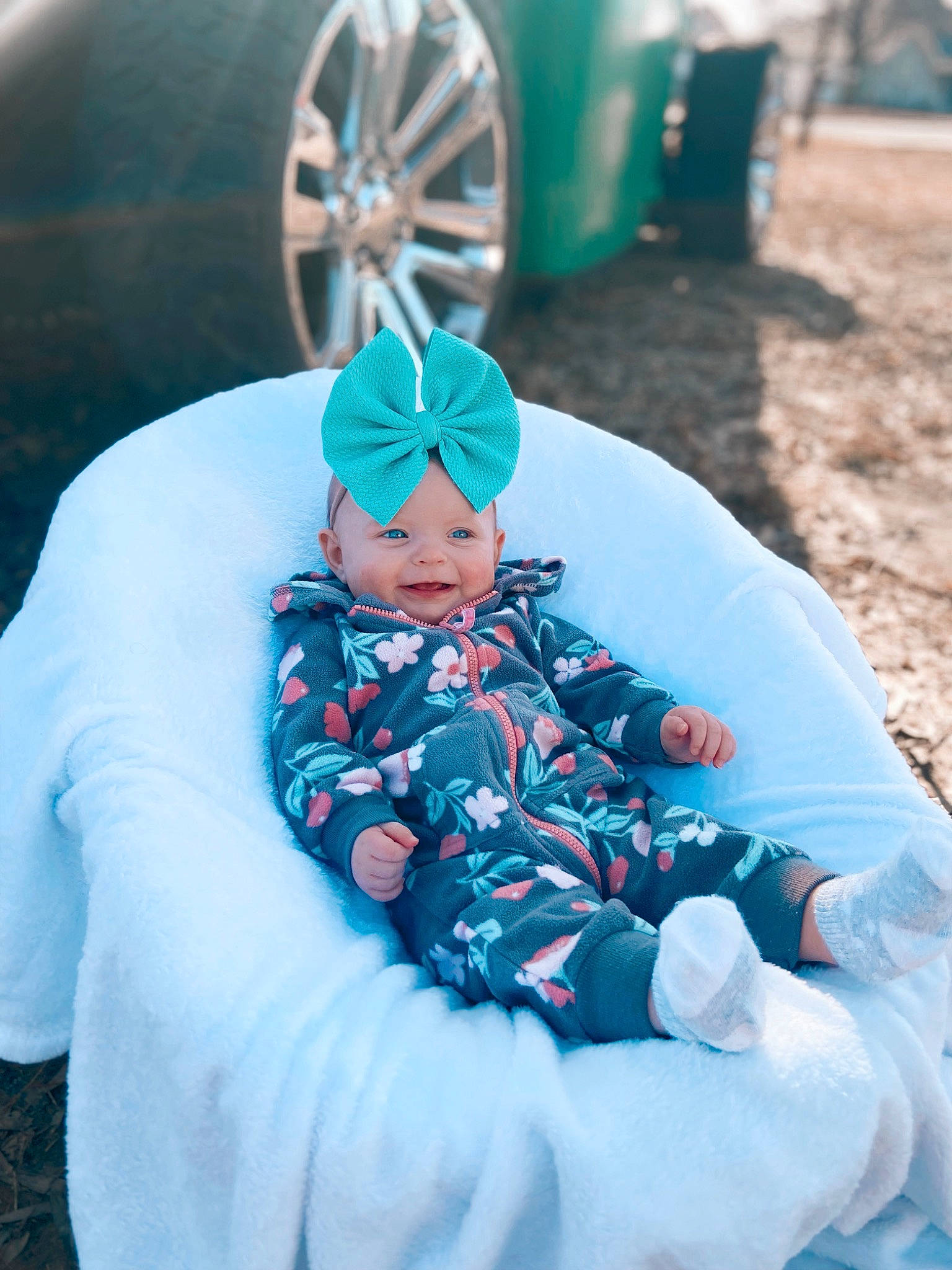 Kinzley joined the competition — help win amazing prizes! aqua, automotive_tire, baby, baby_toddler_clothing, blue, comfort, electric_blue, event, fashion_accessory, fun, grass, headwear, joy, leisure, person, product, purple, recreation, sleeve, tire