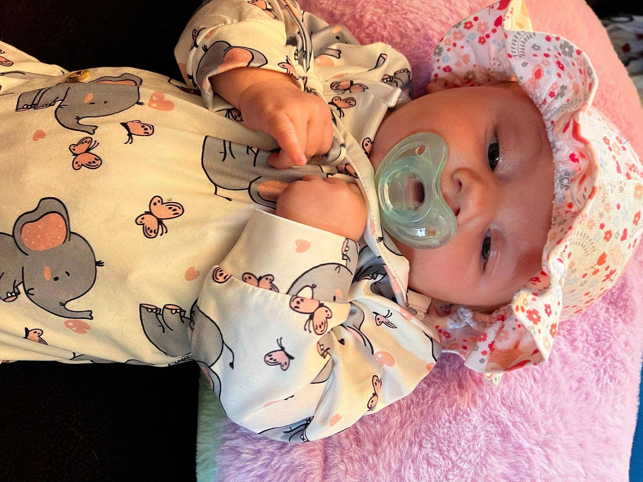 Mylah joined the competition — help win amazing prizes! art, baby, baby_products, baby_toddler_clothing, cheek, chest, doll, event, eye, eyelash, hat, headwear, human_body, linens, pattern, peach, person, pink, sleeve, textile