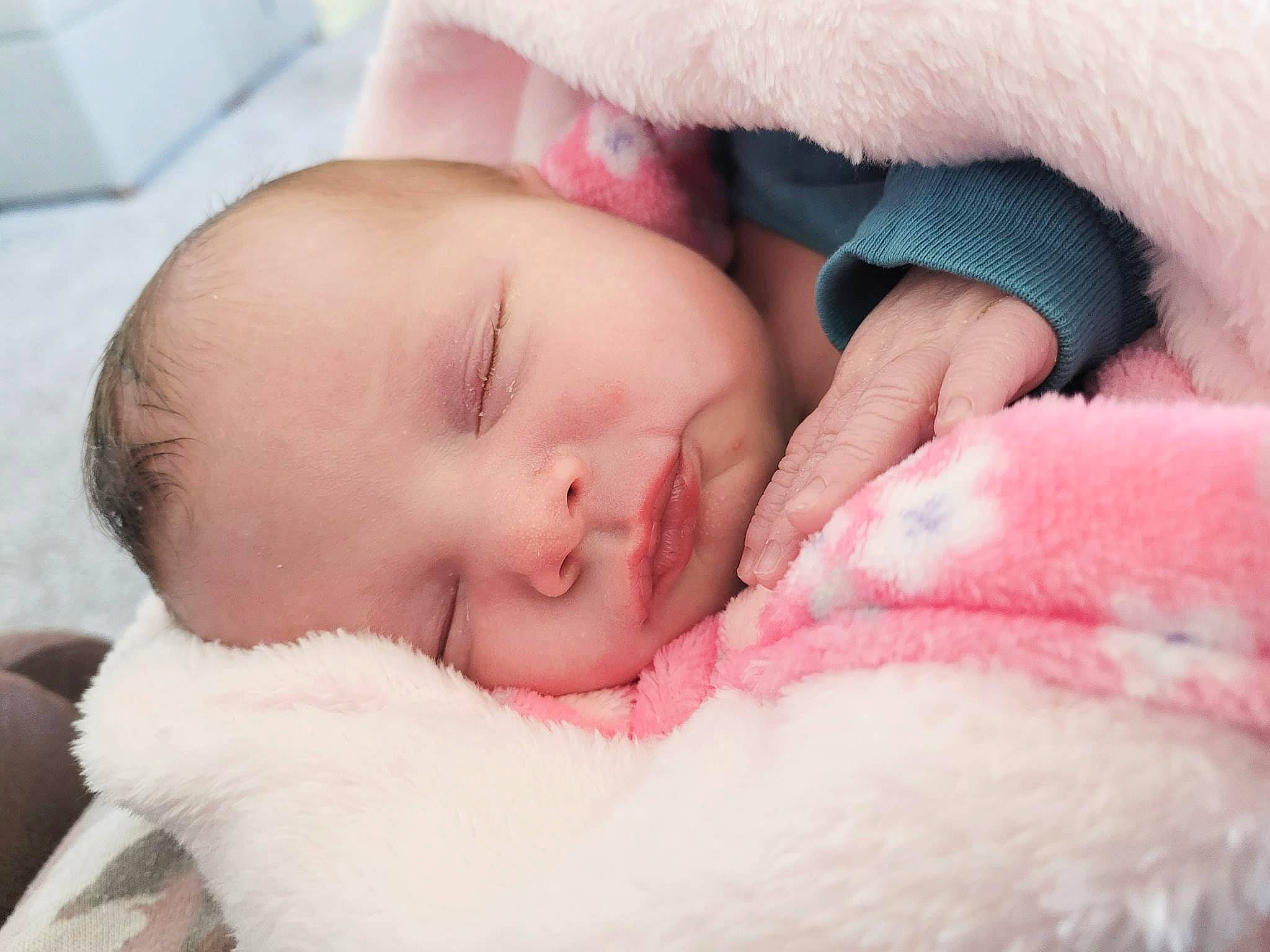 Octavia Jordyn joined the competition — help win amazing prizes! baby, baby_sleeping, baby_toddler_clothing, cheek, comfort, ear, eye, eyelash, face, finger, gesture, hand, headgear, iris, lip, mouth, nose, person, pink, skin