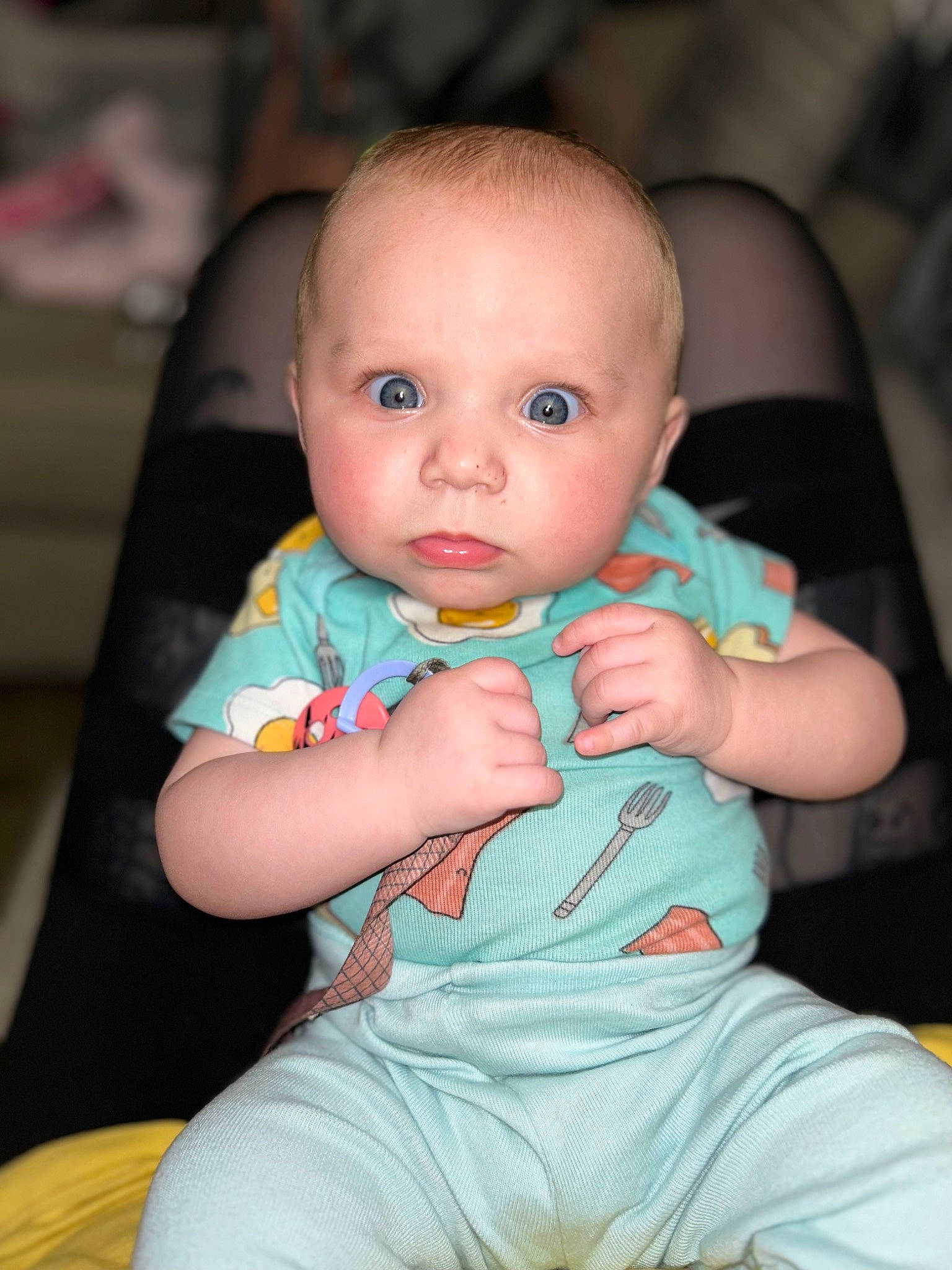 Roseilia is registered to the contest to win money with this photo: baby, baby_toddler_clothing, cheek, child, comfort, finger, flash_photography, fun, hand, happy, head, human_body, iris, nail, nose, person, sitting, skin, sleeve, thumb