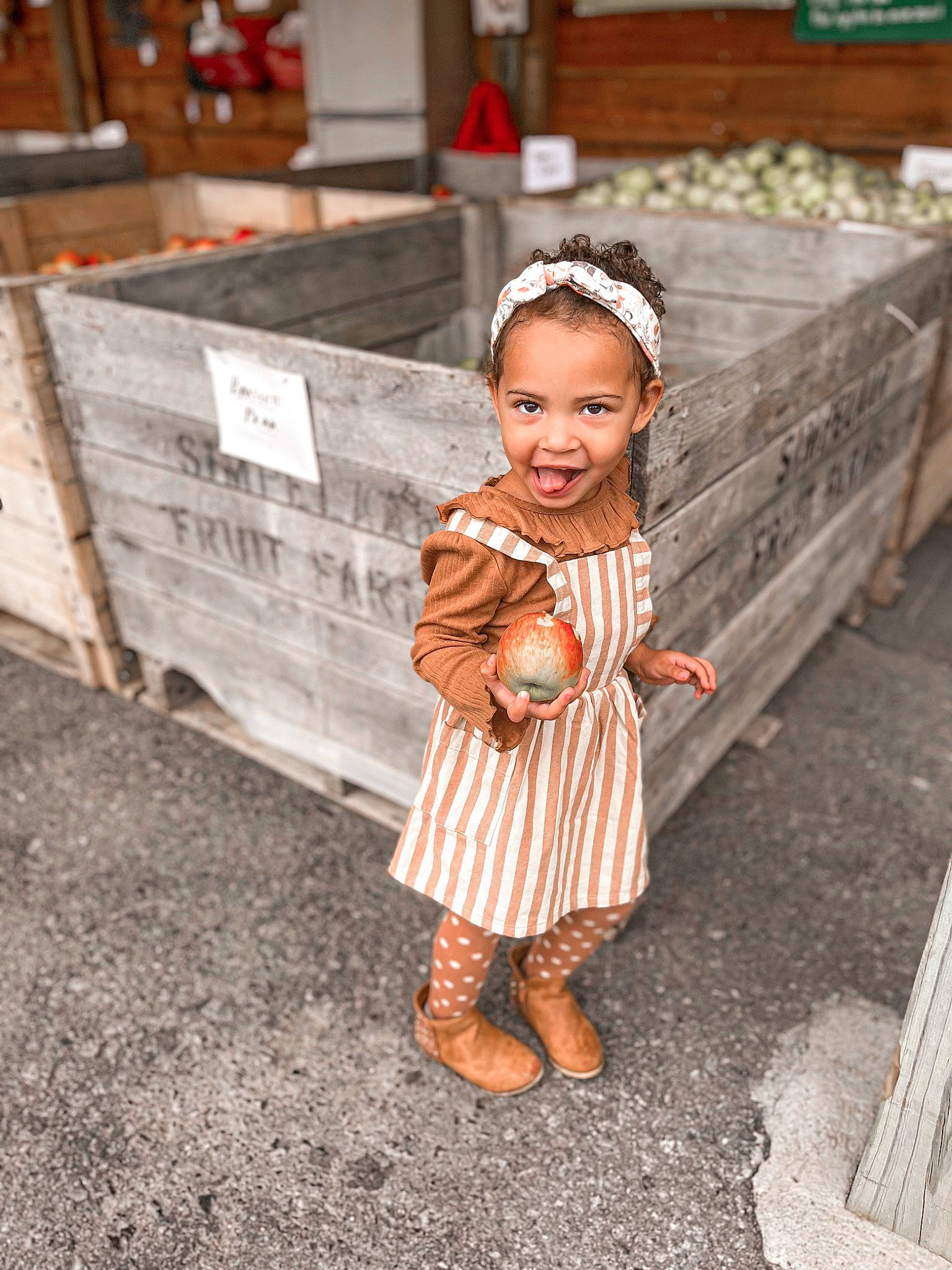 Haven joined the competition — help win amazing prizes! baby, child, dress, flooring, fun, grass, happy, human_settlement, joy, leisure, person, road, sandal, sitting, skin, smile, standing, street, temple, toddler