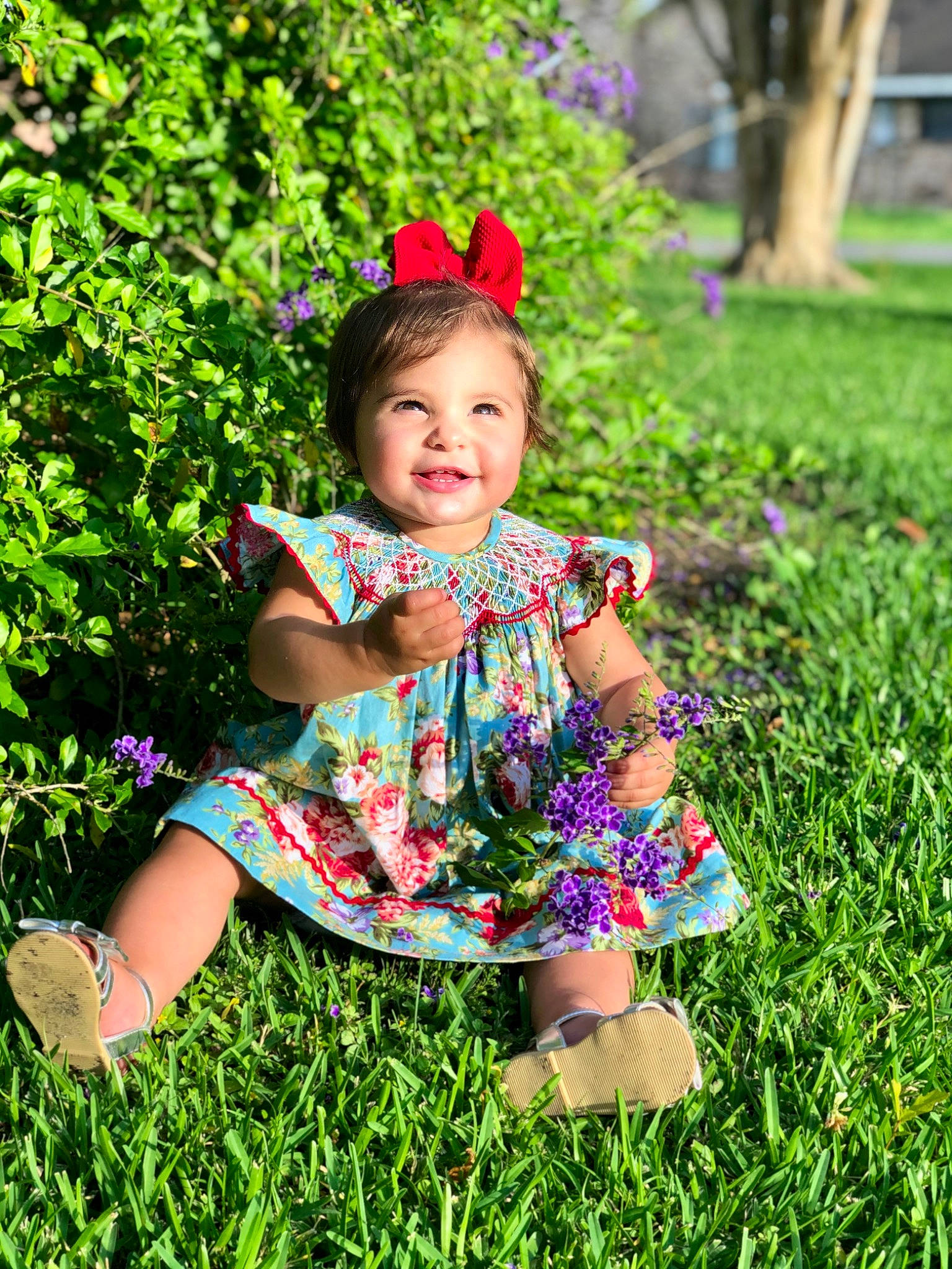 Andi joined the competition — help win amazing prizes! beauty, botany, child, dress, flower, garden, grass, grass_family, green, happy, joy, lawn, person, photography, pink, plant, sitting, skin, smile, spring