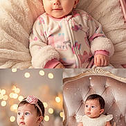 Emersyn joined the competition — help win amazing prizes! baby, child, girl, infant, portrait, dress, pink, lace, headband, flower, onesie, furniture, armchair, bokeh, soft_lighting, cute, smiling, indoors, cozy, decor