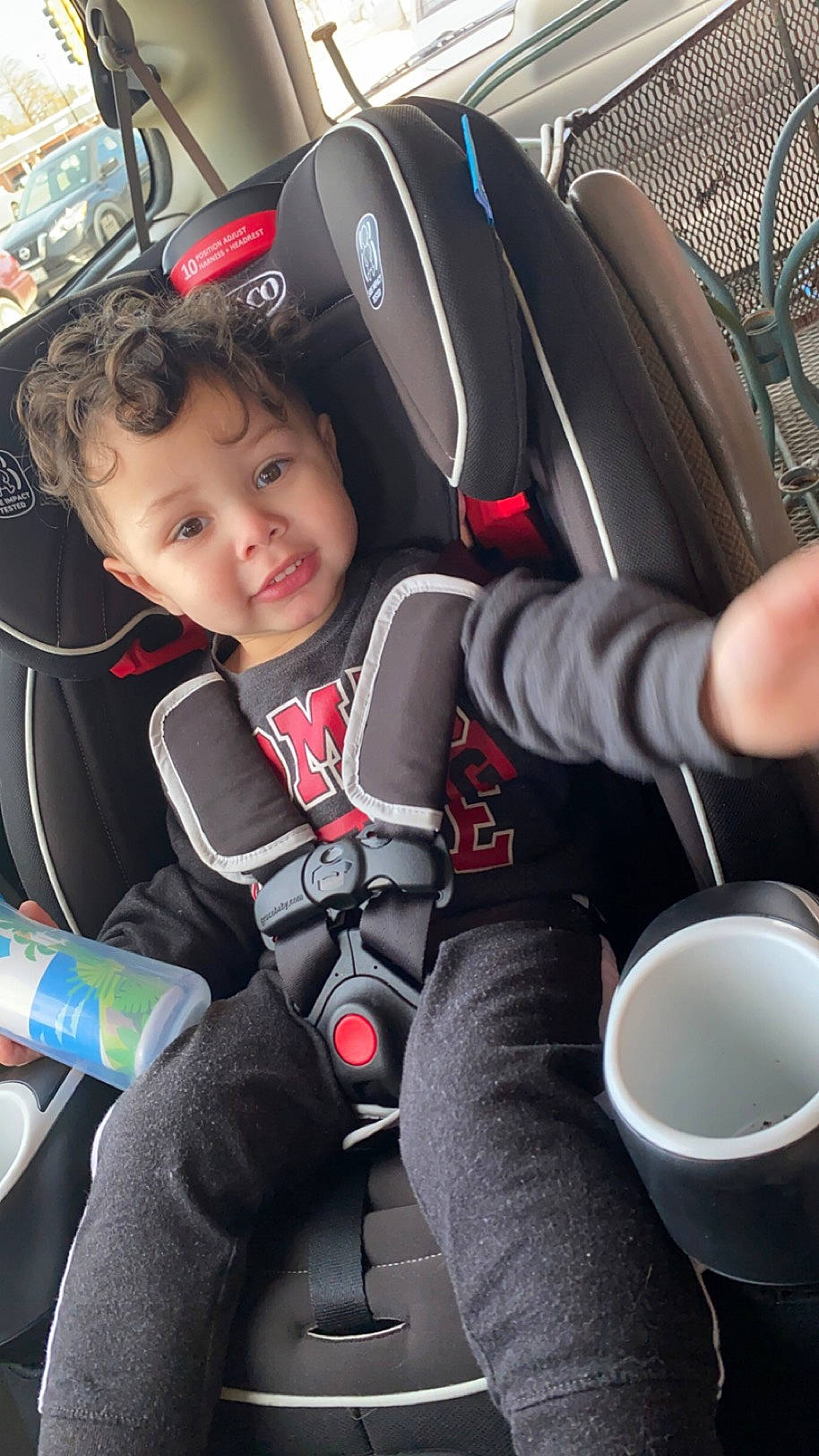 Lyric joined the competition — help win amazing prizes! auto_part, automotive_design, baby_carriage, baby_products, car, car_seat, car_seat_cover, comfort, family_car, head_restraint, motor_vehicle, person, personal_luxury_car, personal_protective_equipment, seat_belt, smile, steering_part, steering_wheel, toddler, vehicle